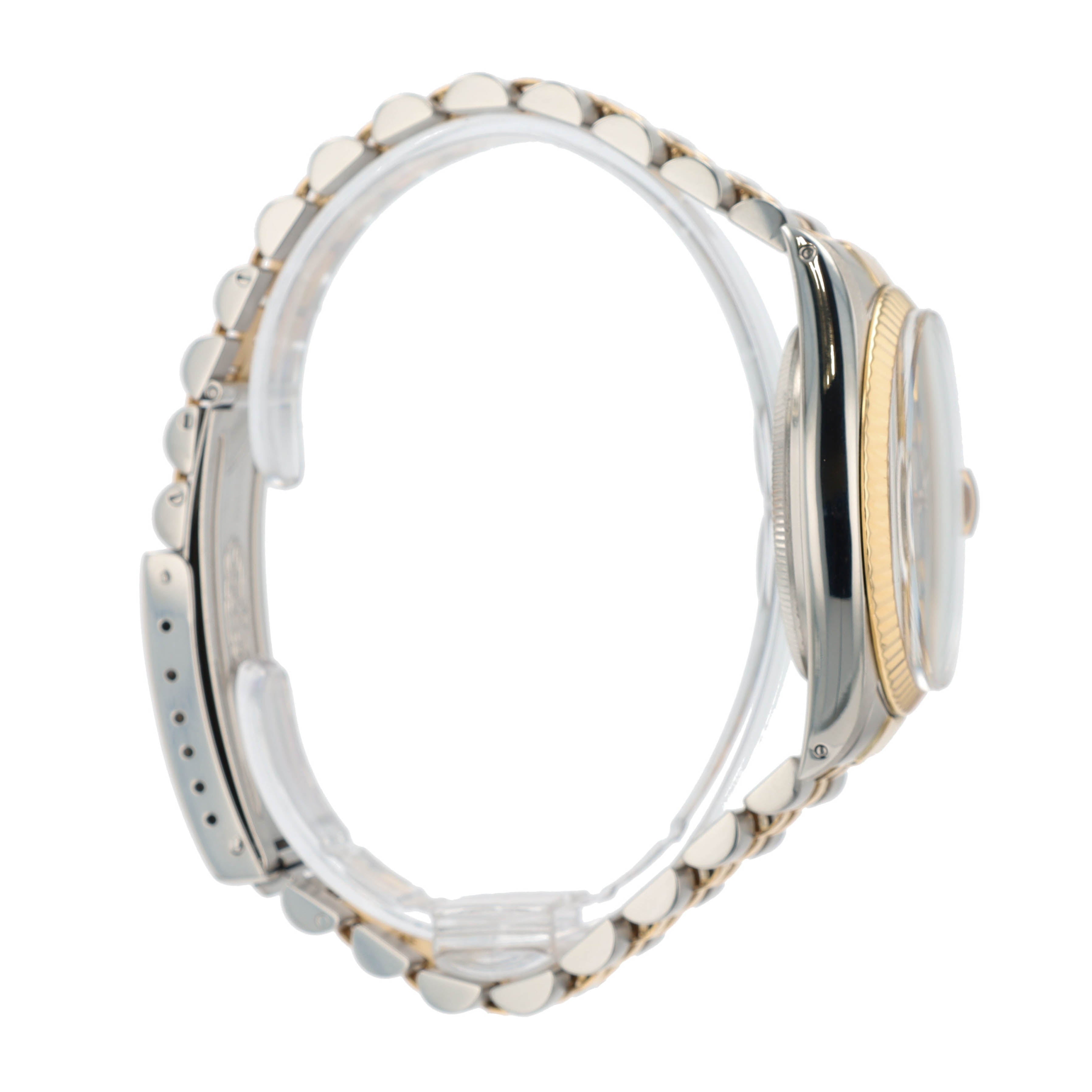 Rolex Datejust 16013 36mm Black Index Dial 18K Yellow Gold Bezel Jubilee Band