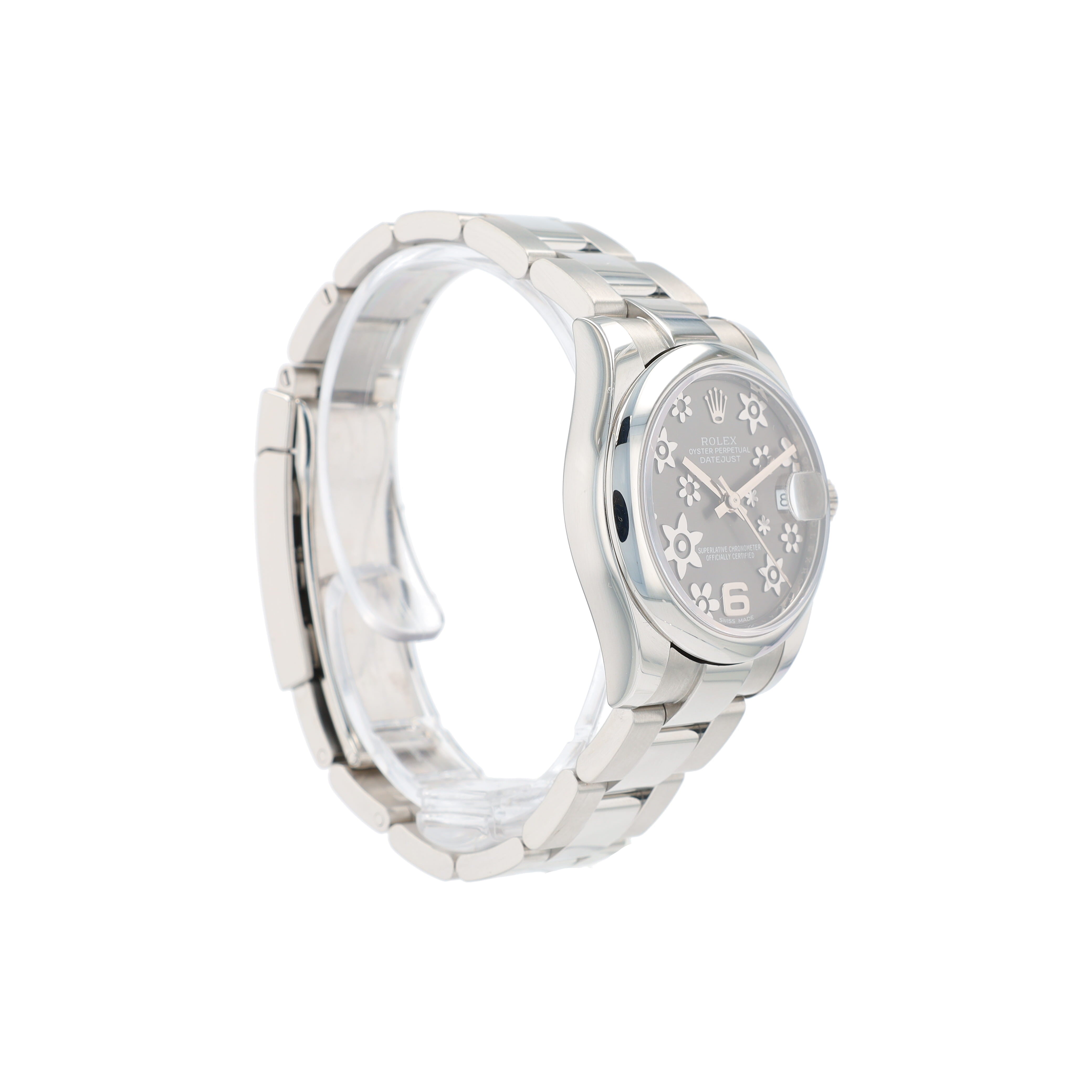 Rolex Datejust 178240 31mm Grey Floral Number 6 Dial Smoth Bezel Oyster Band - Luxuriant Concierge