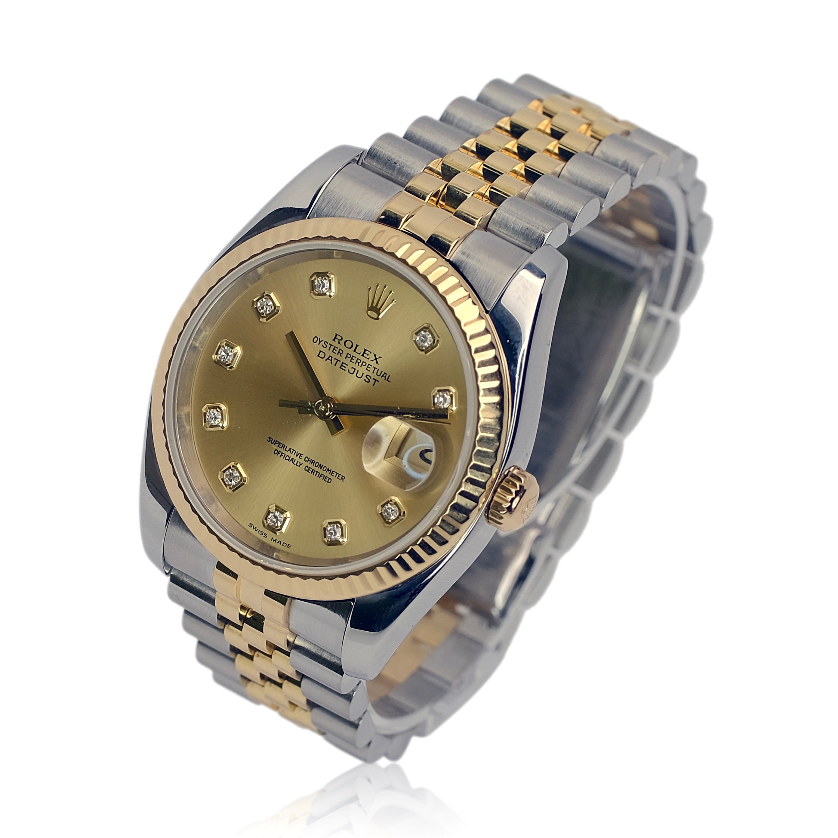 Rolex Datejust Champagne Dial 18K Gold & Steel Jubilee 116233 Box&Paper - Luxuriant Concierge