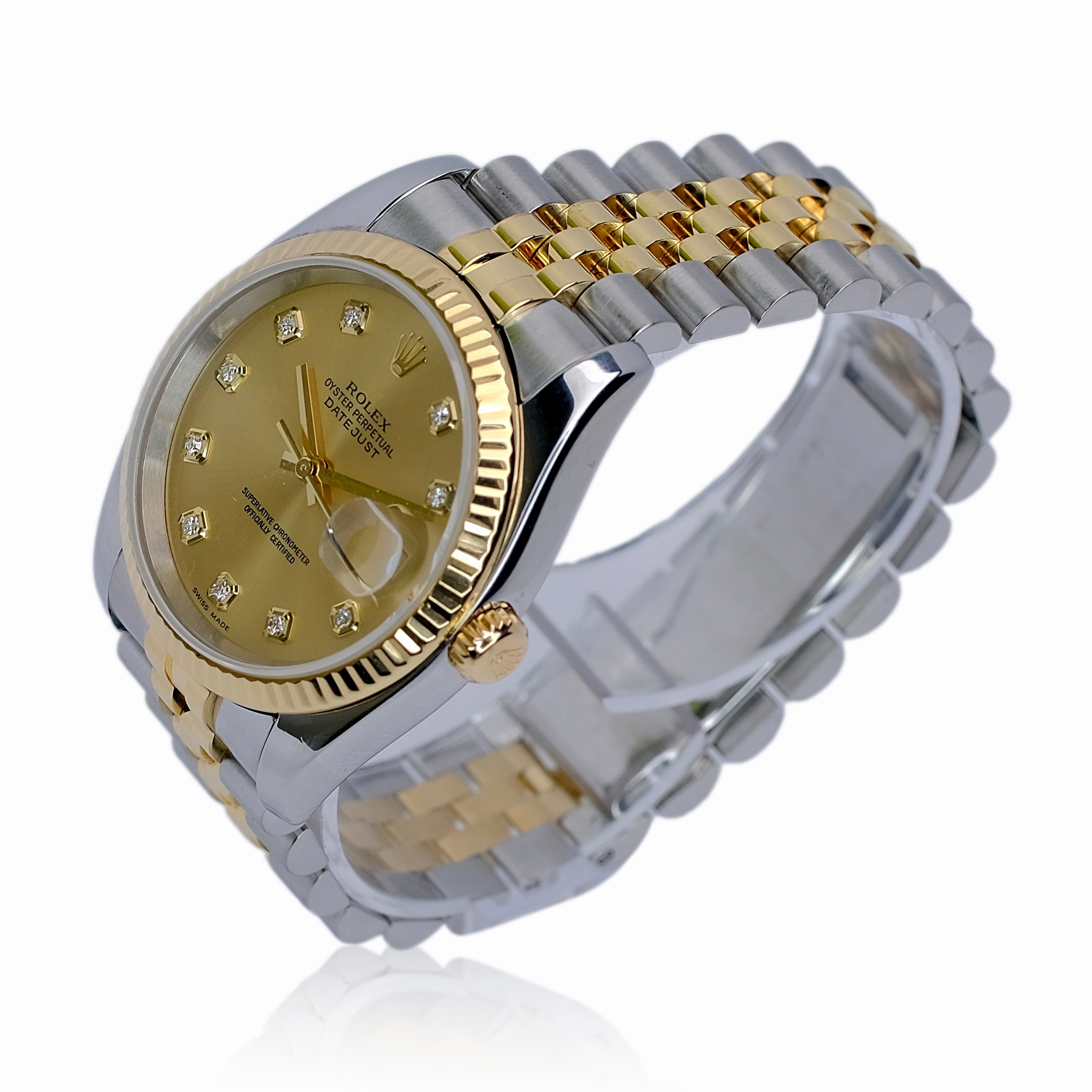 Rolex Datejust Champagne Dial 18K Gold & Steel Jubilee 116233 Box&Paper - Luxuriant Concierge