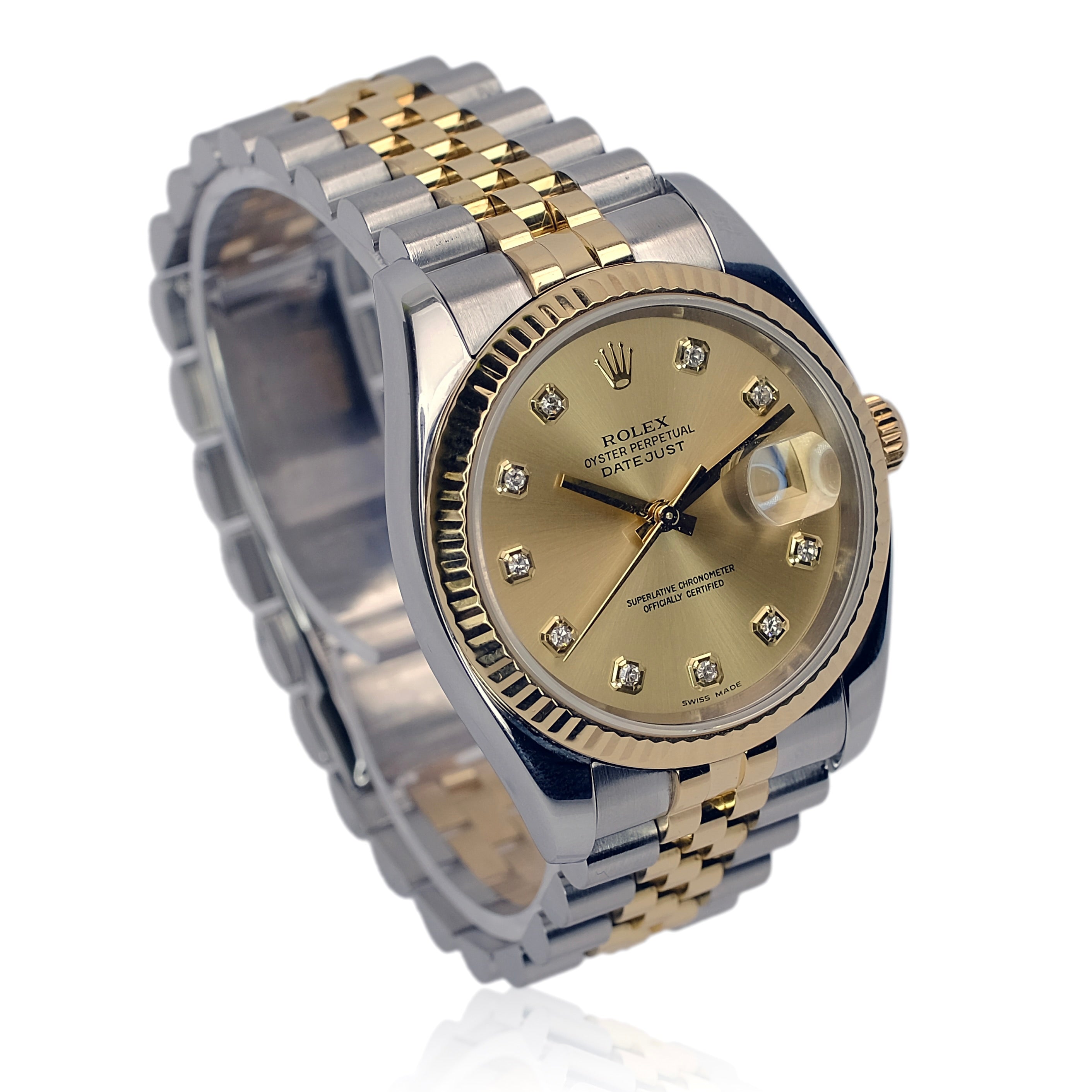 Rolex Datejust Champagne Dial 18K Gold & Steel Jubilee 116233 Box&Paper - Luxuriant Concierge