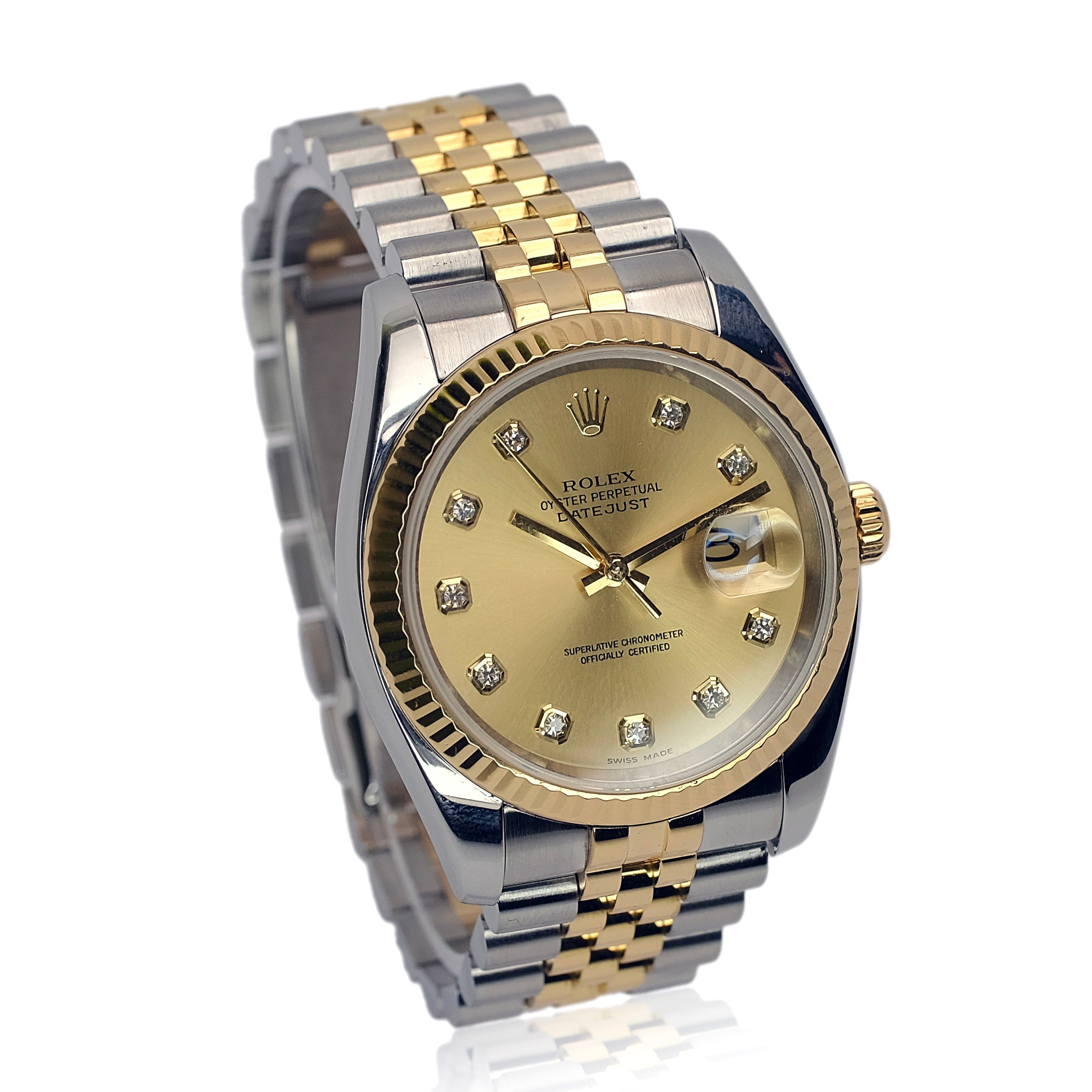 Rolex Datejust Champagne Dial 18K Gold & Steel Jubilee 116233 Box&Paper - Luxuriant Concierge