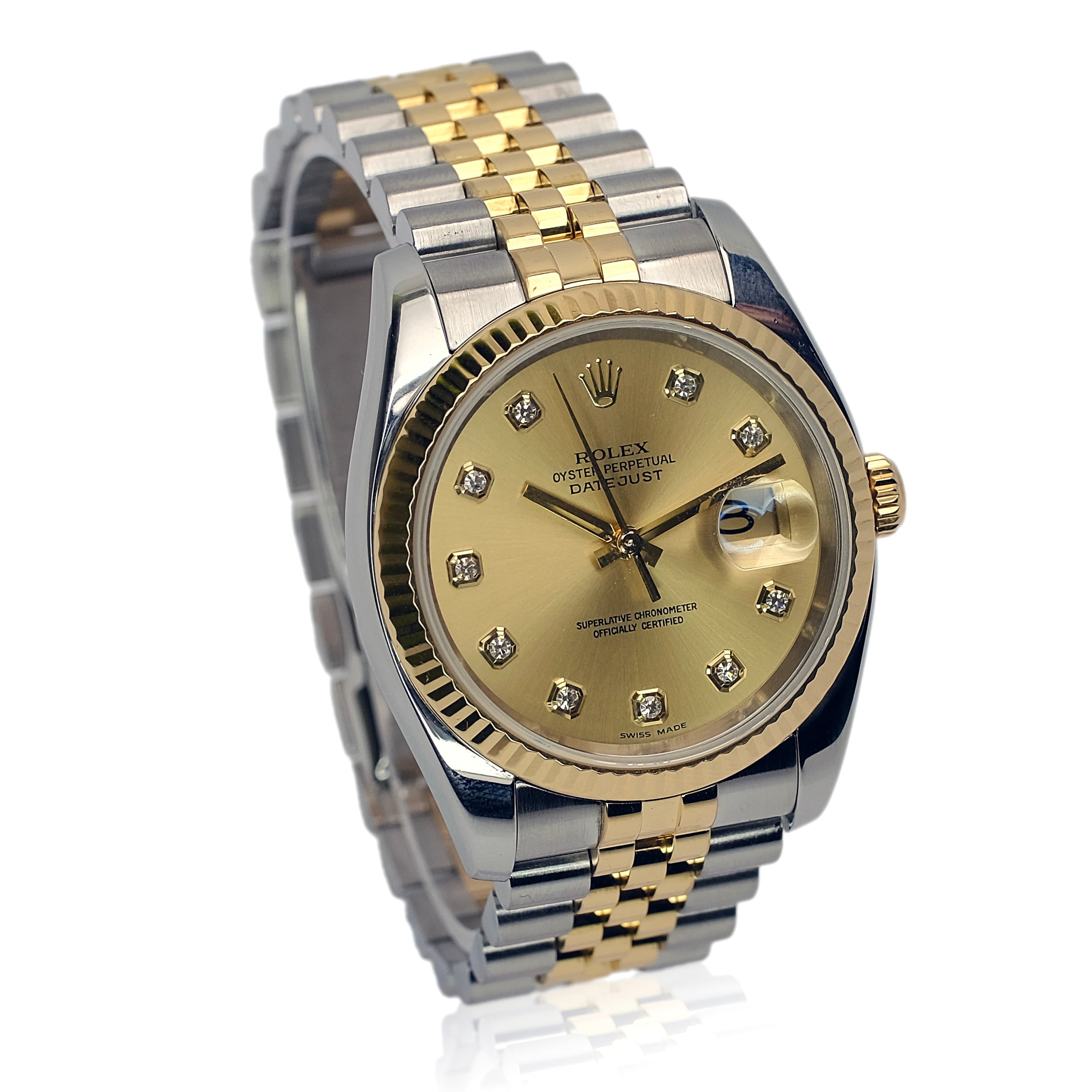 Rolex Datejust Champagne Dial 18K Gold & Steel Jubilee 116233 Box&Paper - Luxuriant Concierge