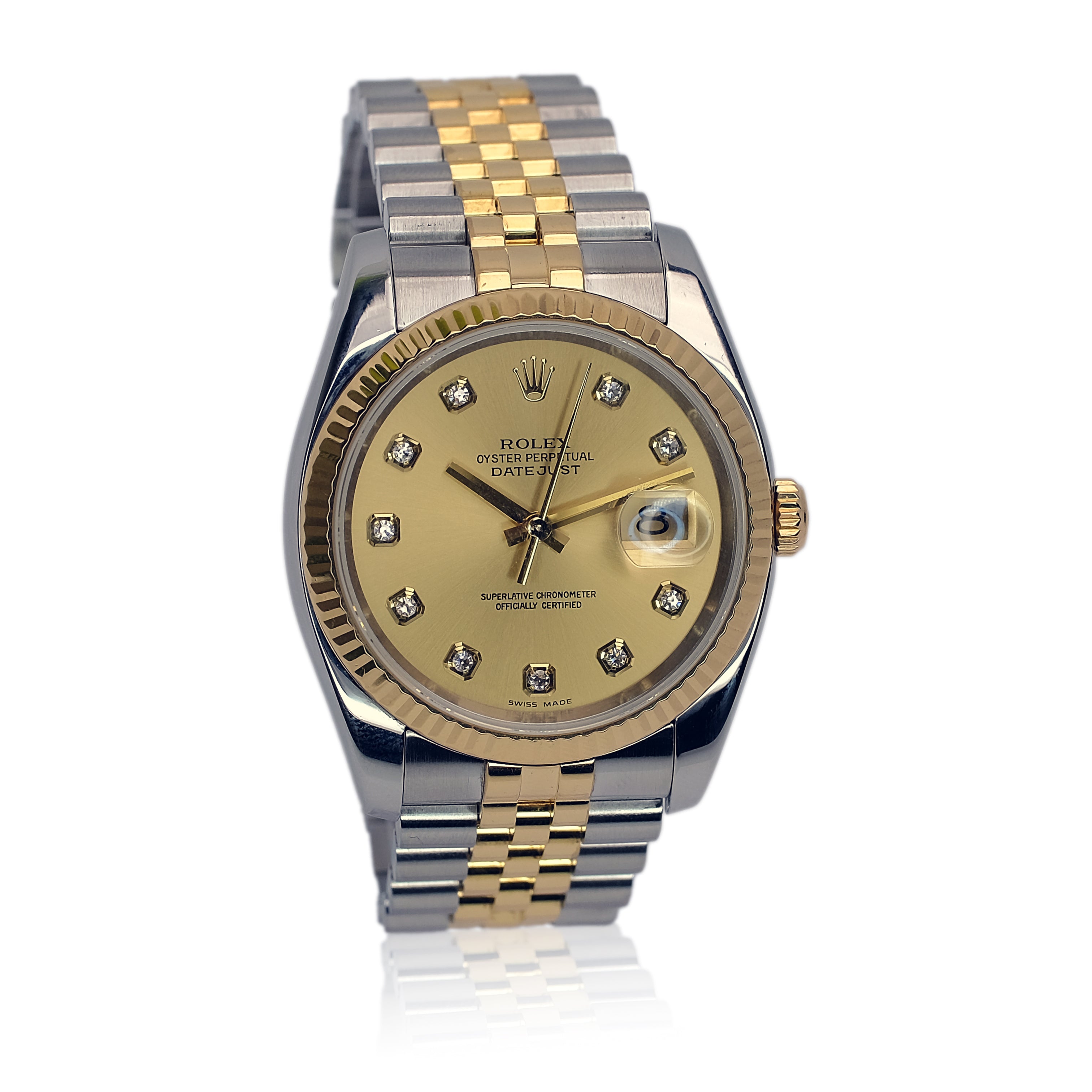 Rolex Datejust Champagne Dial 18K Gold & Steel Jubilee 116233 Box&Paper - Luxuriant Concierge