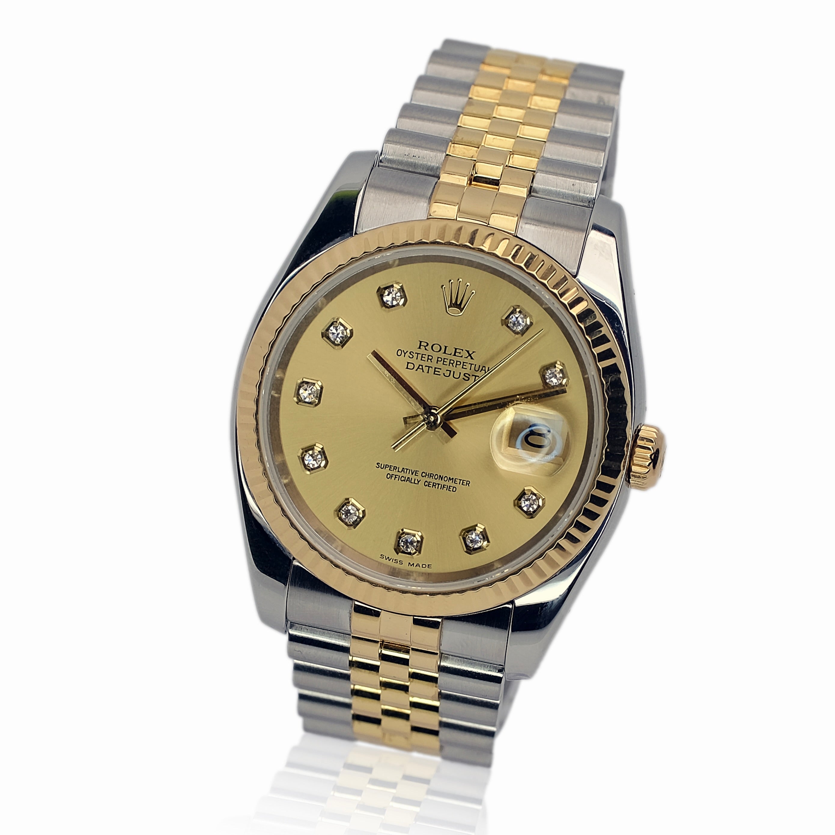 Rolex Datejust Champagne Dial 18K Gold & Steel Jubilee 116233 Box&Paper - Luxuriant Concierge