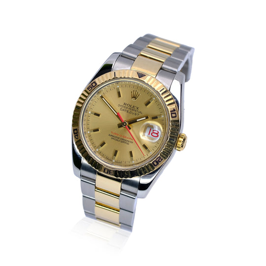 Rolex Datejust Champagne Index Dial 18K Gold & Steel Oyster YR-2005 116263 - Luxuriant Concierge