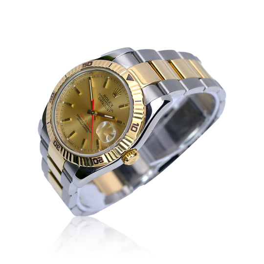 Rolex Datejust Champagne Index Dial 18K Gold & Steel Oyster YR-2005 116263 - Luxuriant Concierge