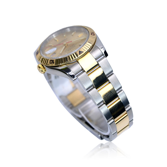 Rolex Datejust Champagne Index Dial 18K Gold & Steel Oyster YR-2005 116263 - Luxuriant Concierge