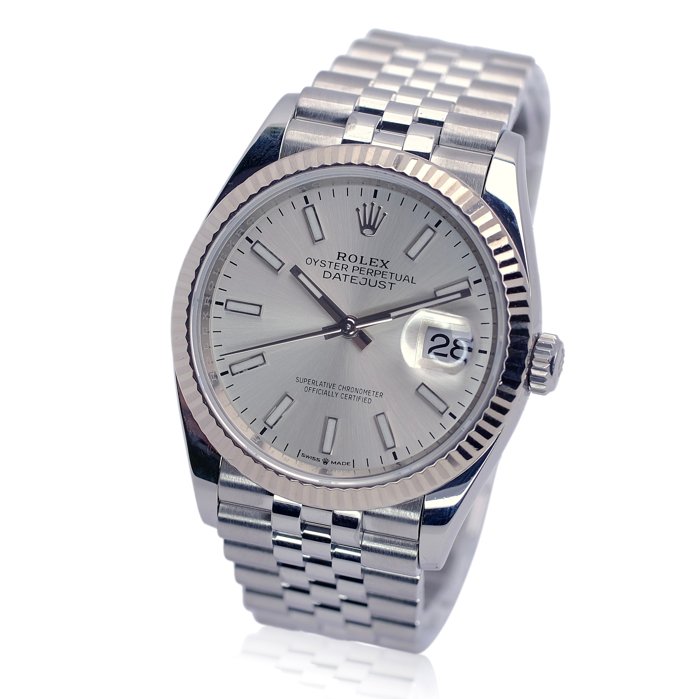 Rolex Datejust Silver Index Luminous Dial Jubilee 126234 - Luxuriant Concierge