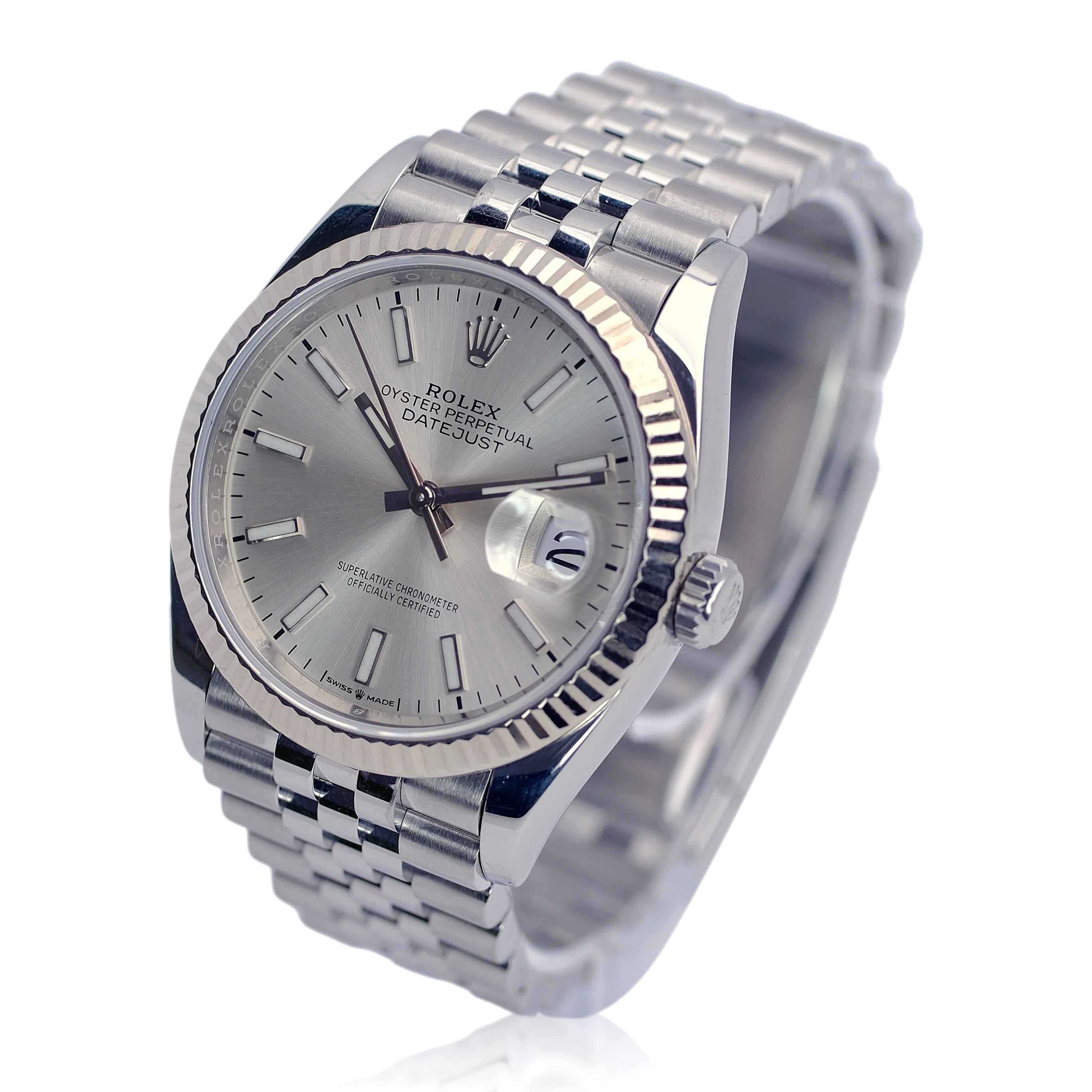 Rolex Datejust Silver Index Luminous Dial Jubilee 126234 - Luxuriant Concierge