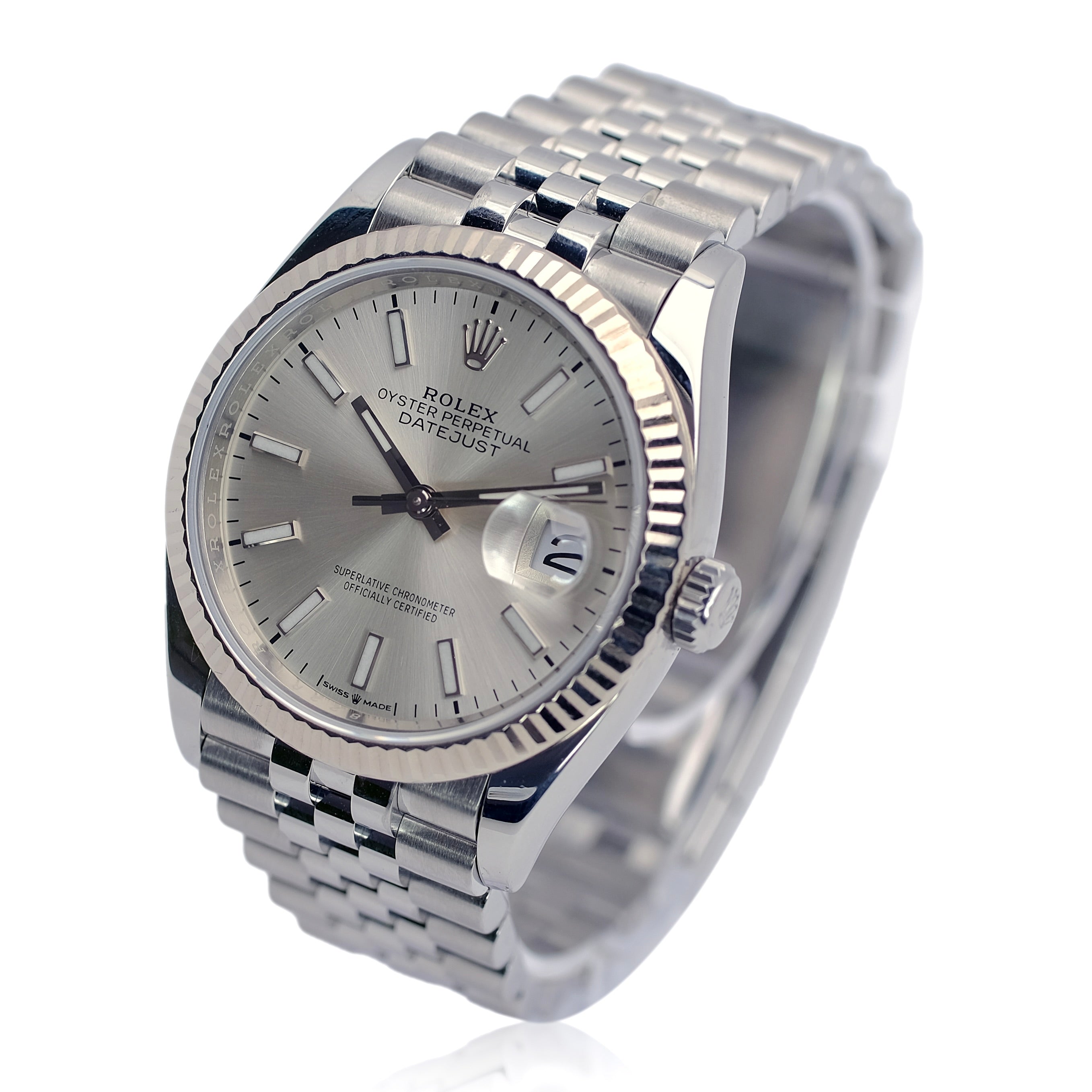 Rolex Datejust Silver Index Luminous Dial Jubilee 126234 - Luxuriant Concierge