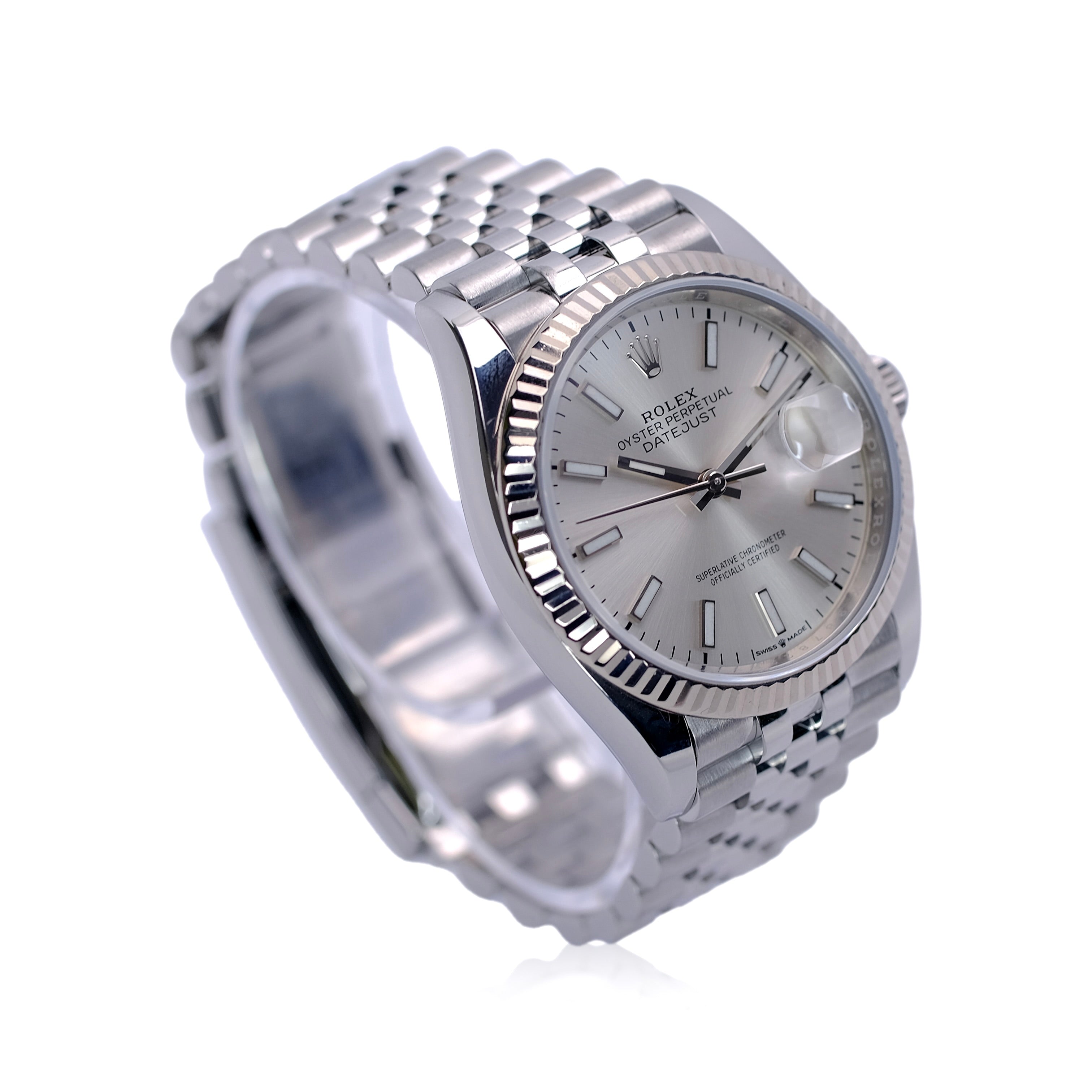 Rolex Datejust Silver Index Luminous Dial Jubilee 126234 - Luxuriant Concierge