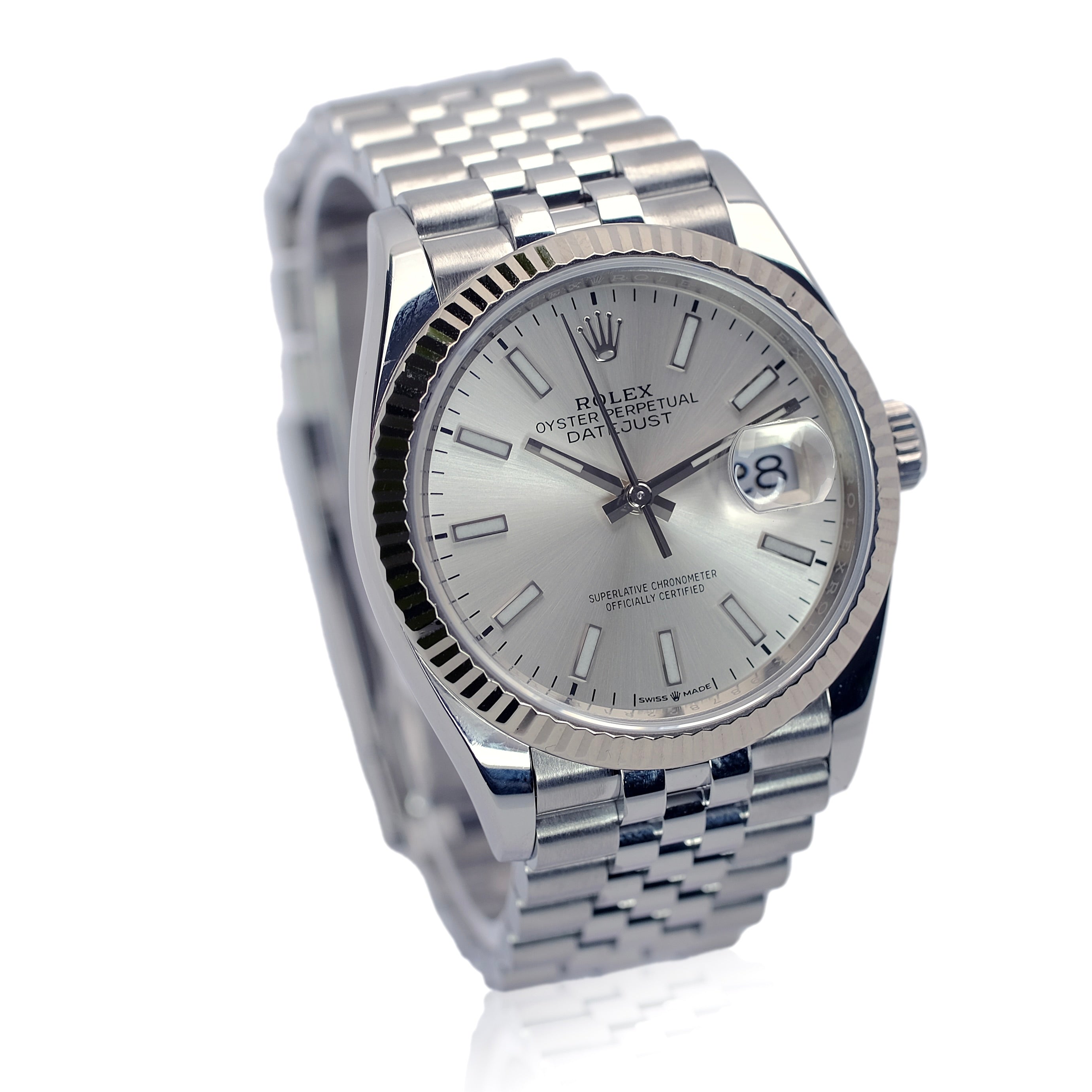 Rolex Datejust Silver Index Luminous Dial Jubilee 126234 - Luxuriant Concierge