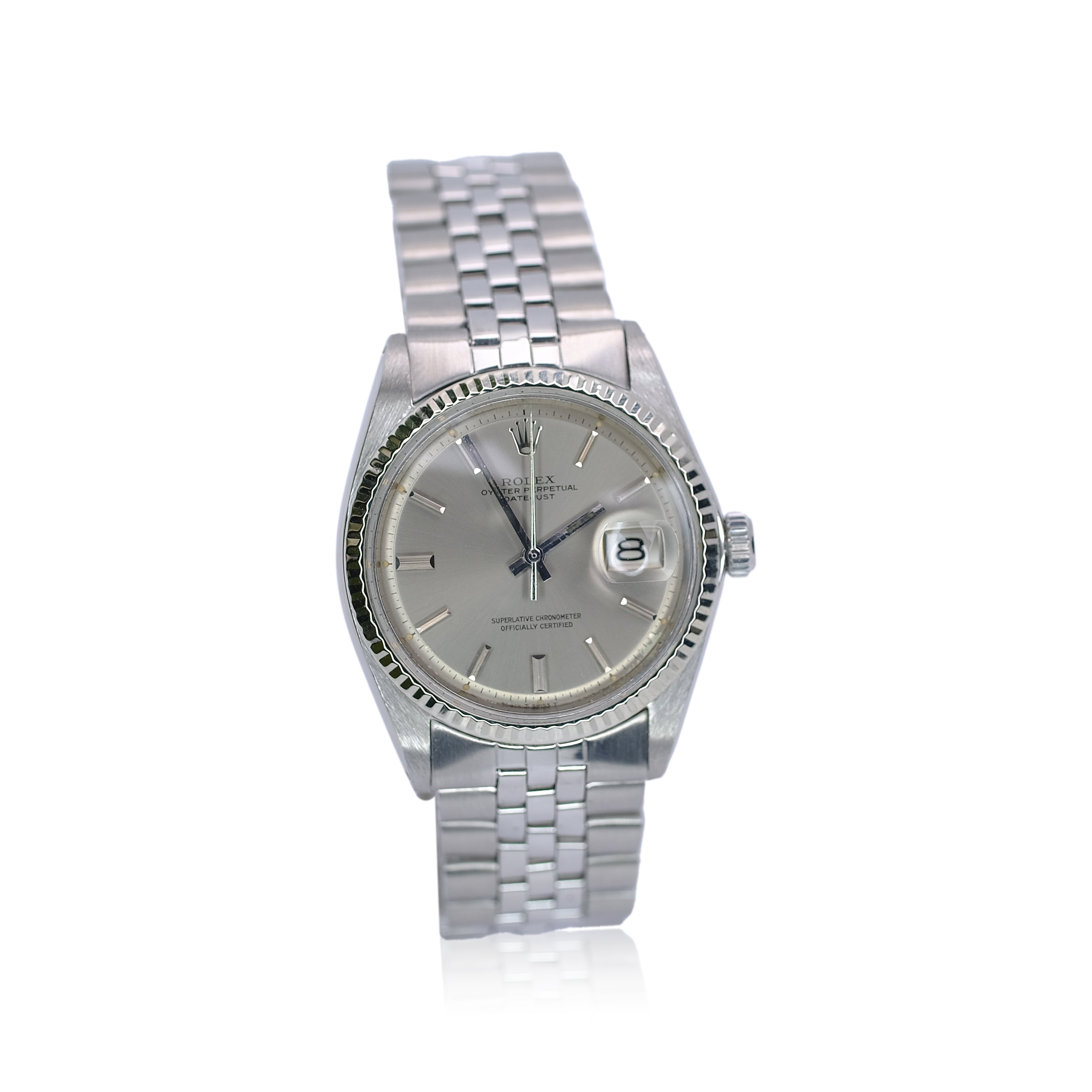 Rolex Datejust Grey Index Dial Steel Jubilee Watch 1601 - Luxuriant Concierge