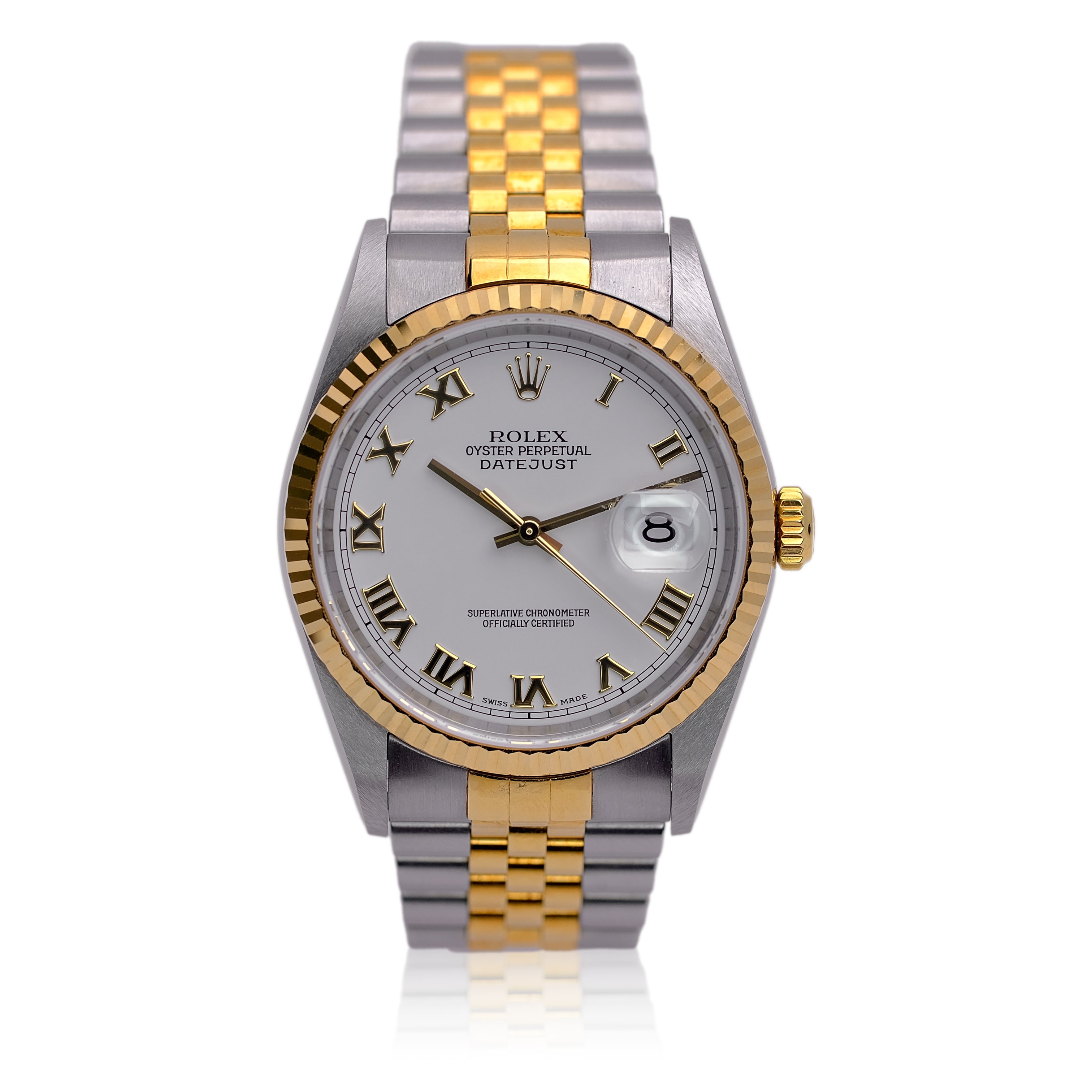 Rolex Datejust White Roman Jubilee w/ Hologram YR- 2000 16233 - Luxuriant Concierge