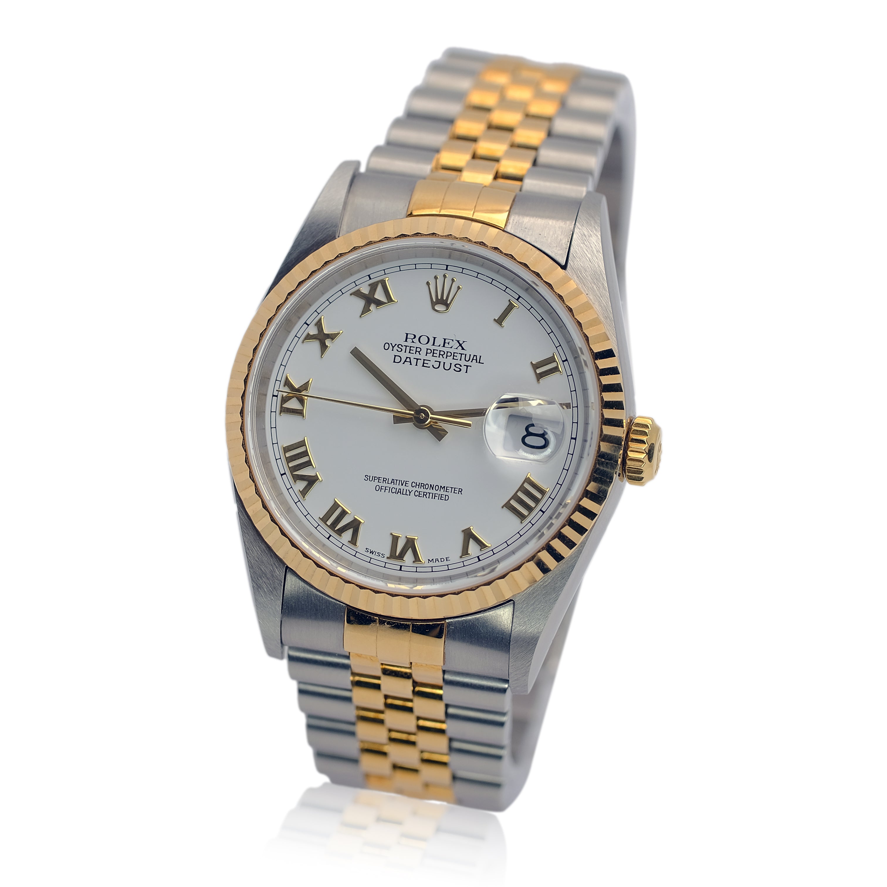 Rolex Datejust White Roman Jubilee w/ Hologram YR- 2000 16233 - Luxuriant Concierge