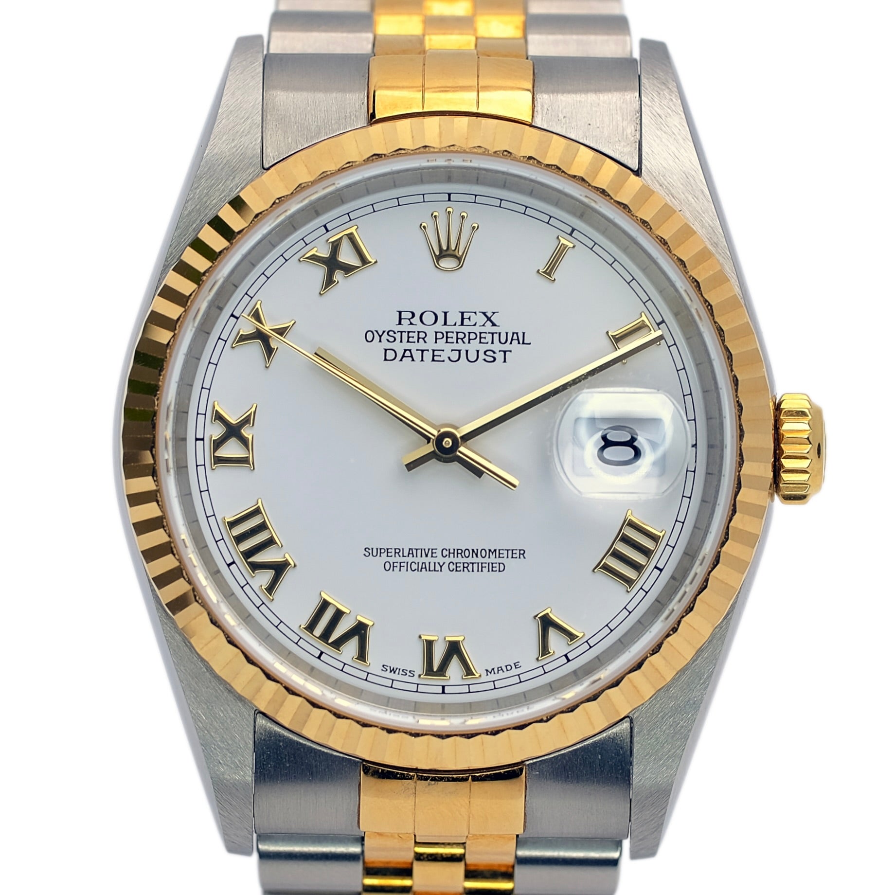 Rolex Datejust White Roman Jubilee w/ Hologram YR- 2000 16233 - Luxuriant Concierge