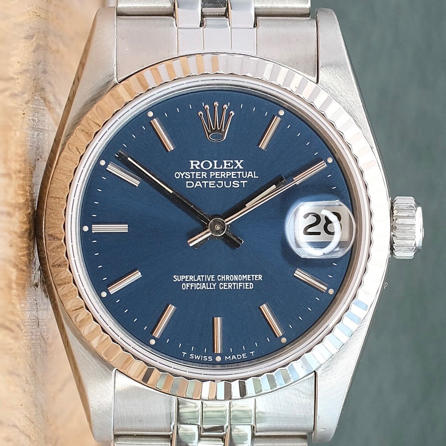 Rolex Datejust Mid-Size Blue Index Dial Jubilee Band Watch 68274 - Luxuriant Concierge