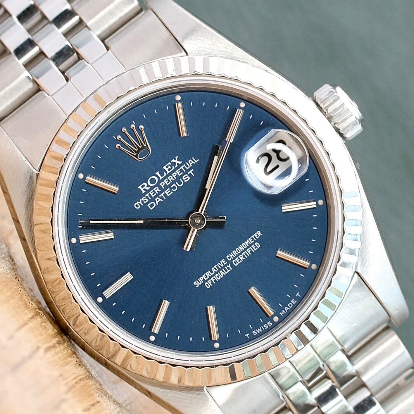 Rolex Datejust Mid-Size Blue Index Dial Jubilee Band Watch 68274 - Luxuriant Concierge