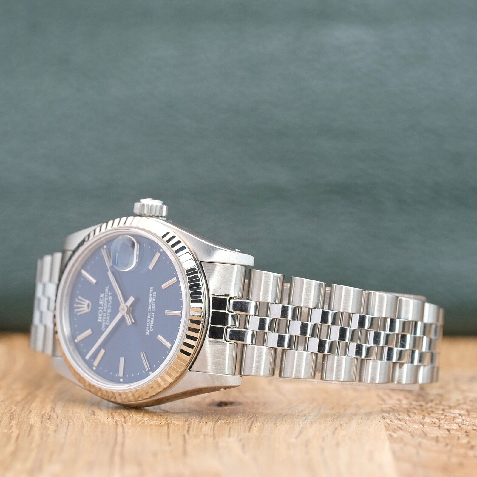 Rolex Datejust Mid-Size Blue Index Dial Jubilee Band Watch 68274 - Luxuriant Concierge