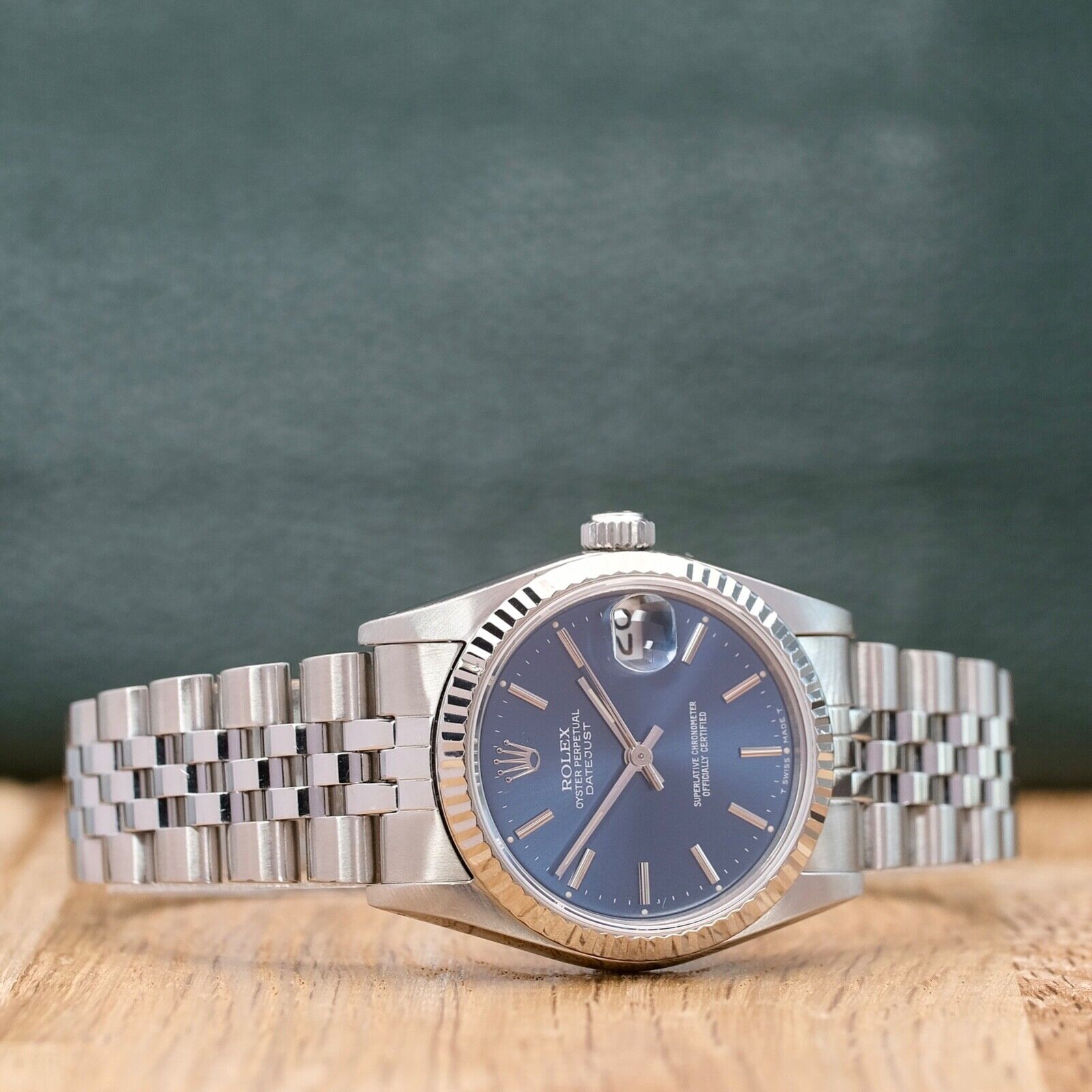 Rolex Datejust Mid-Size Blue Index Dial Jubilee Band Watch 68274 - Luxuriant Concierge