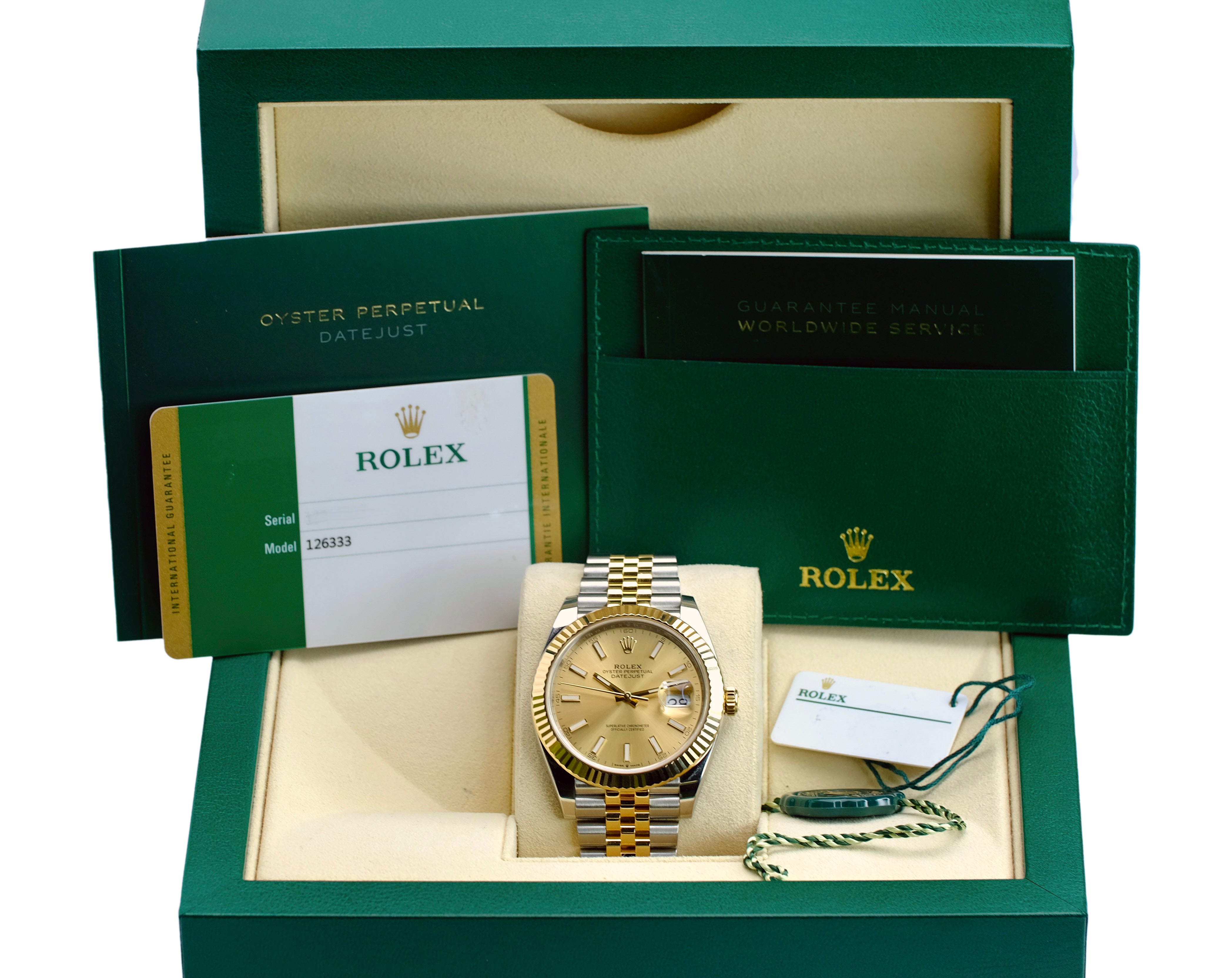 Rolex Datejust II Champagne Index Dial Jubilee Band YR-2019 126333 Box&Cert - Luxuriant Concierge