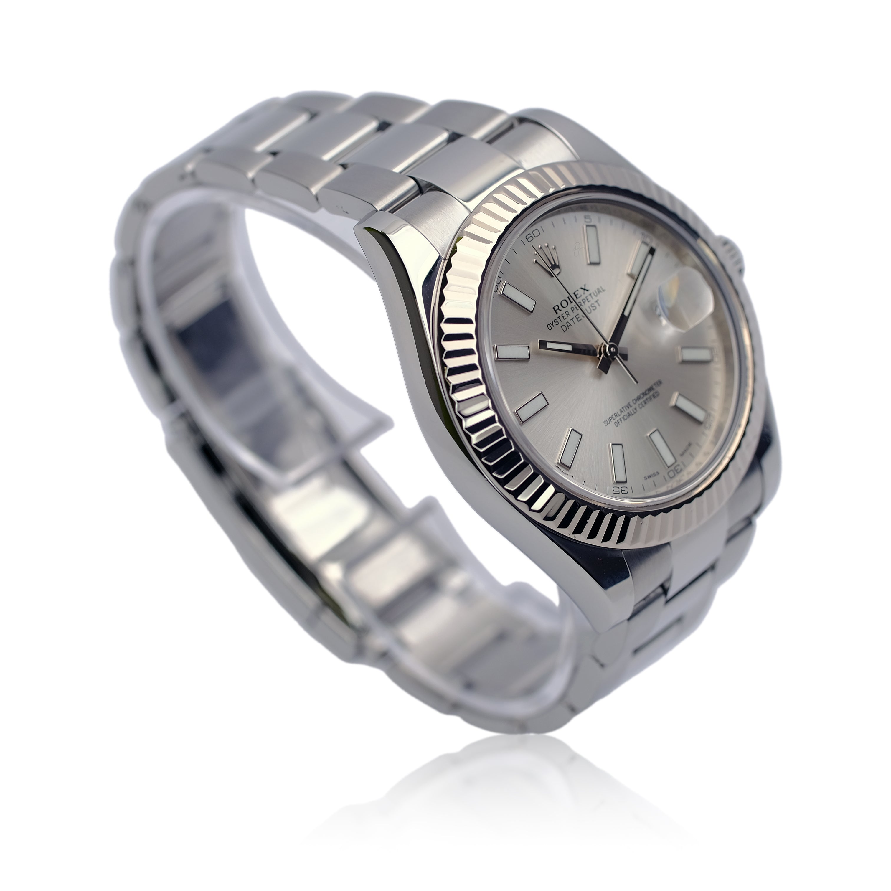 Rolex Datejust II Silver Index Dial Steel Oyster Watch 116334 w/ CERTIFICATE - Luxuriant Concierge