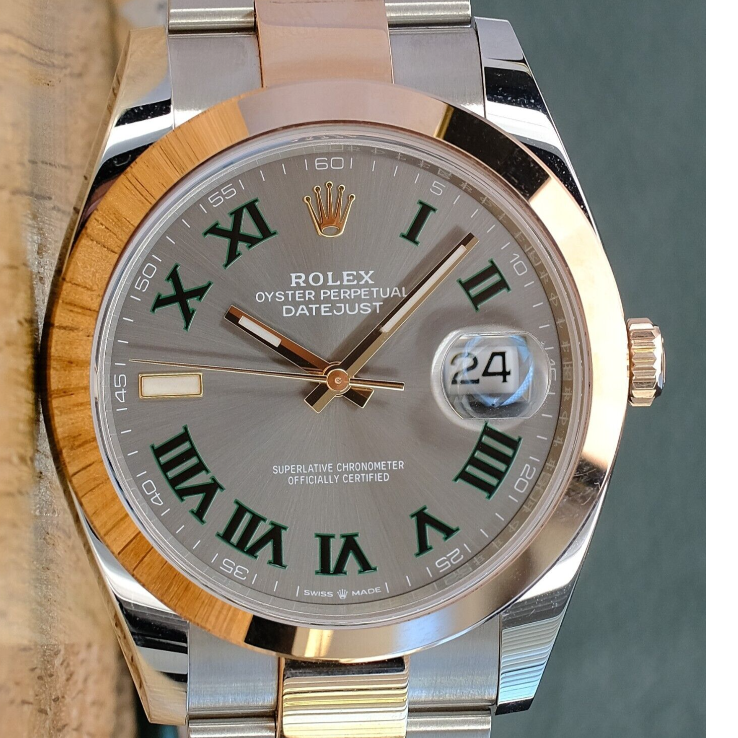 Rolex  Datejust II Wimbledon Grey Roman Dial Oyster Band 126301 - Luxuriant Concierge