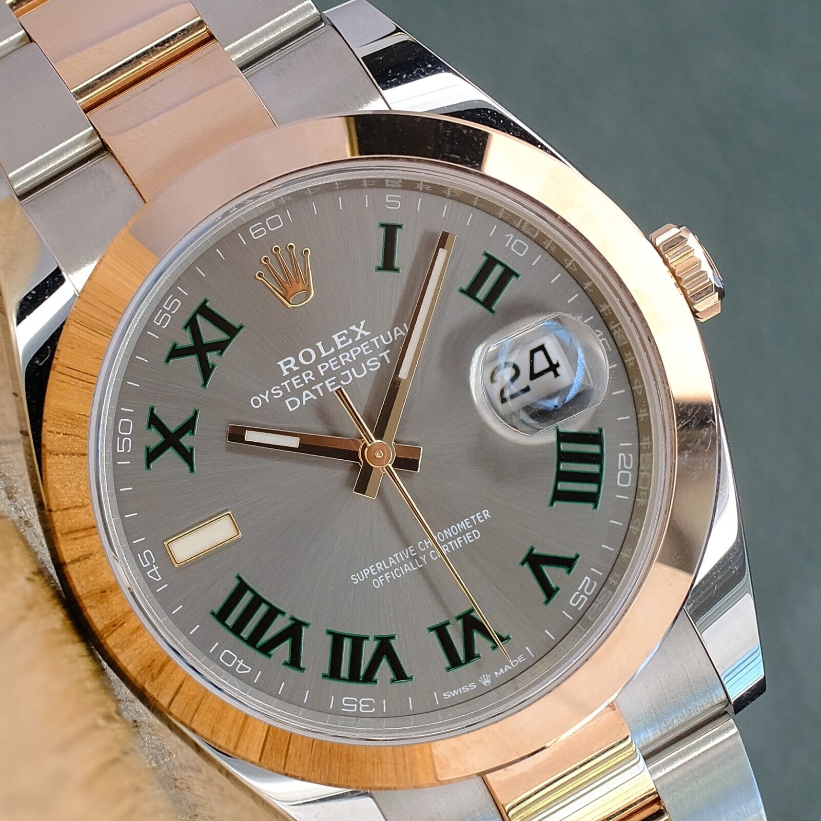 Rolex  Datejust II Wimbledon Grey Roman Dial Oyster Band 126301 - Luxuriant Concierge