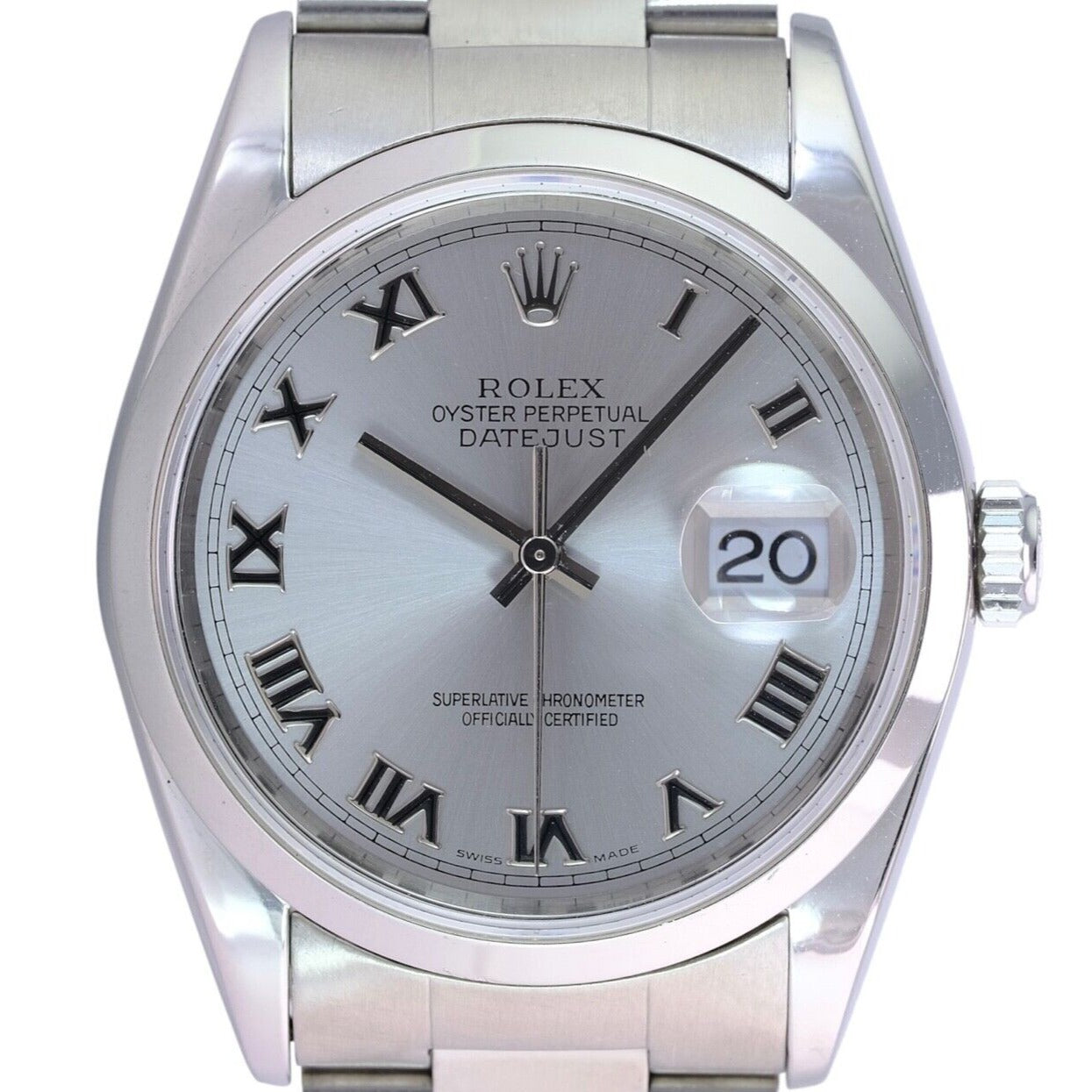 Rolex Datejust Silver Roman Oyster Band 16200 - Luxuriant Concierge