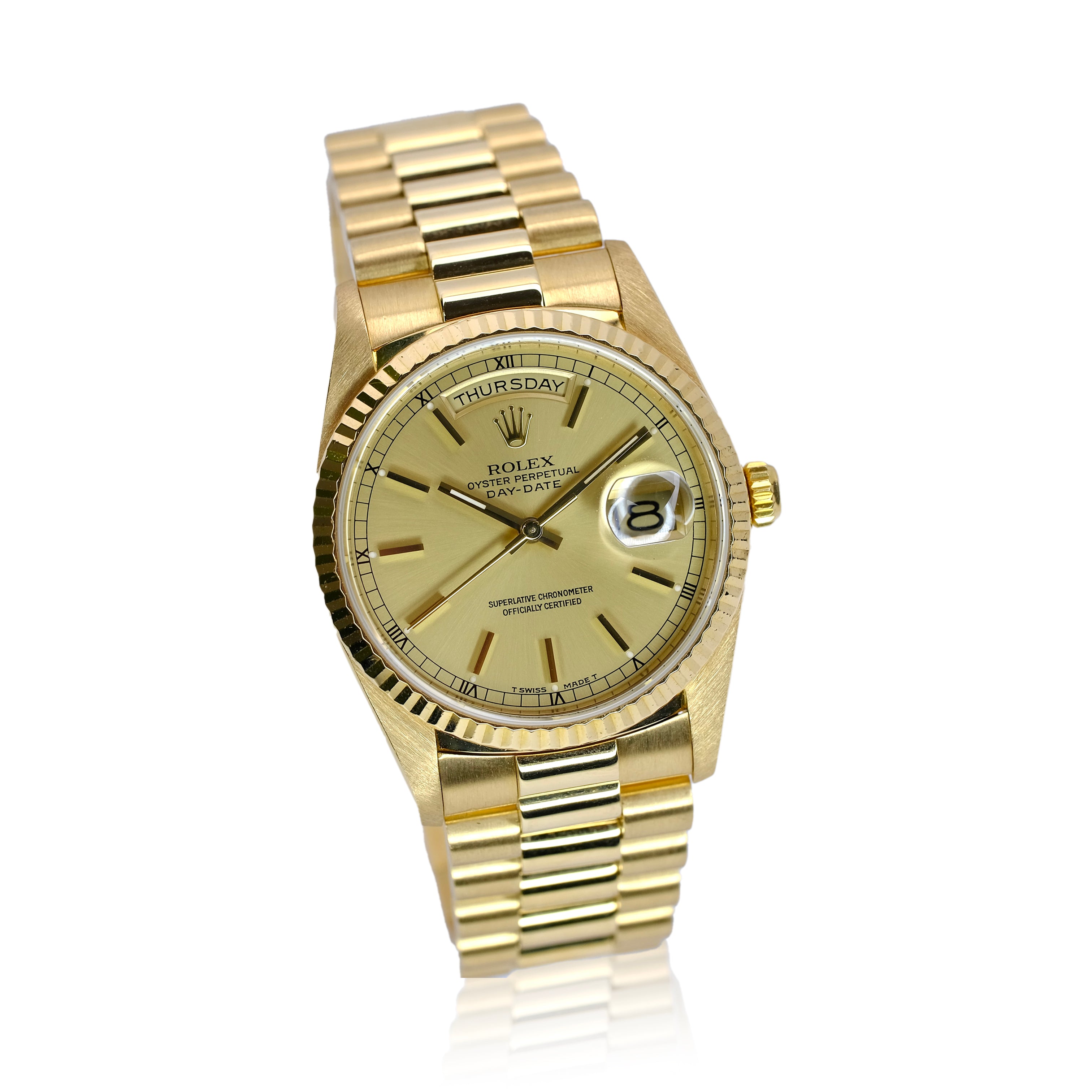 Rolex Day-Date Champagne Index Dial President 18238 - Luxuriant Concierge