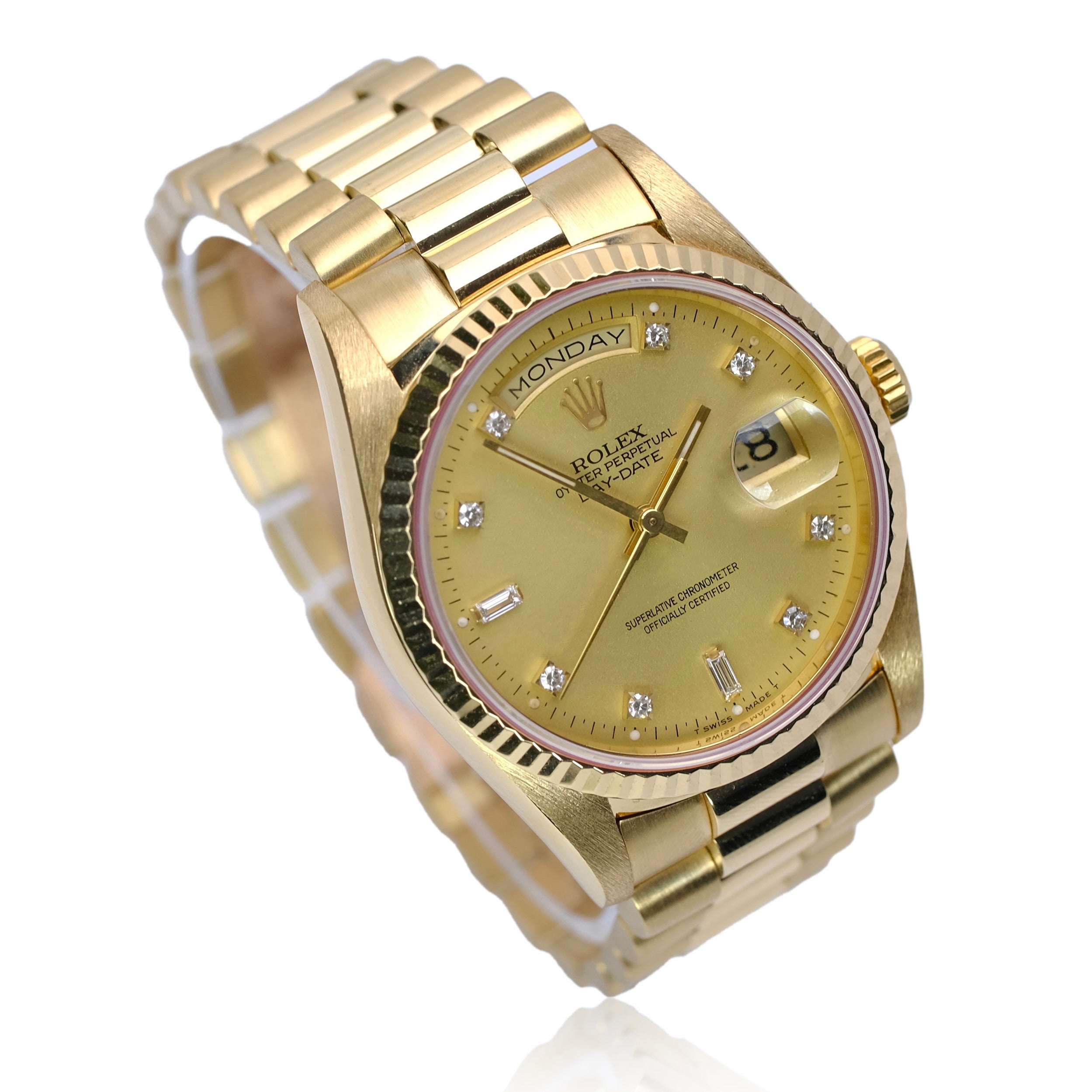 Rolex Day-Date Champagne Diamond President YR-1994 18348 - Luxuriant Concierge