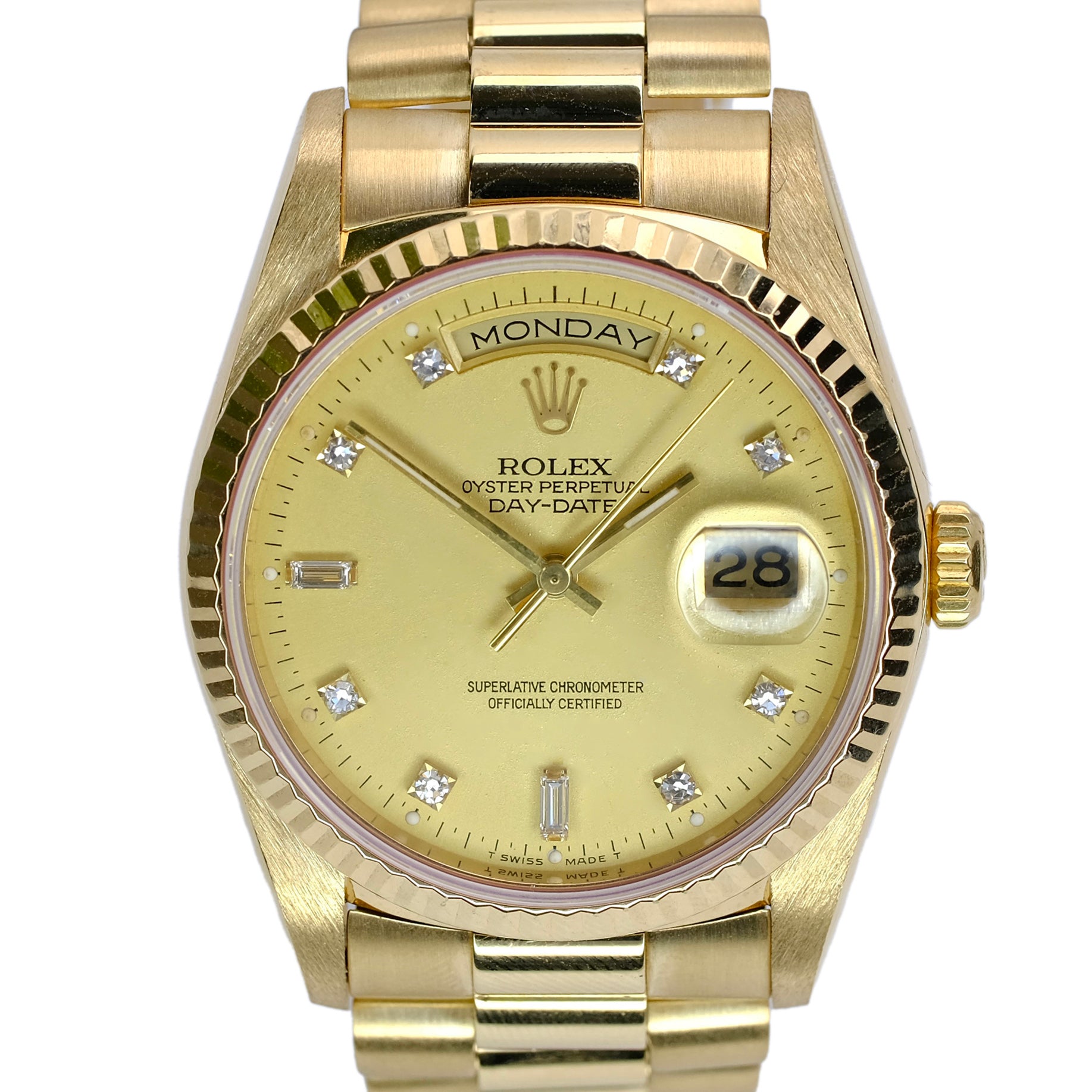 Rolex Day-Date Champagne Diamond President YR-1994 18348 - Luxuriant Concierge