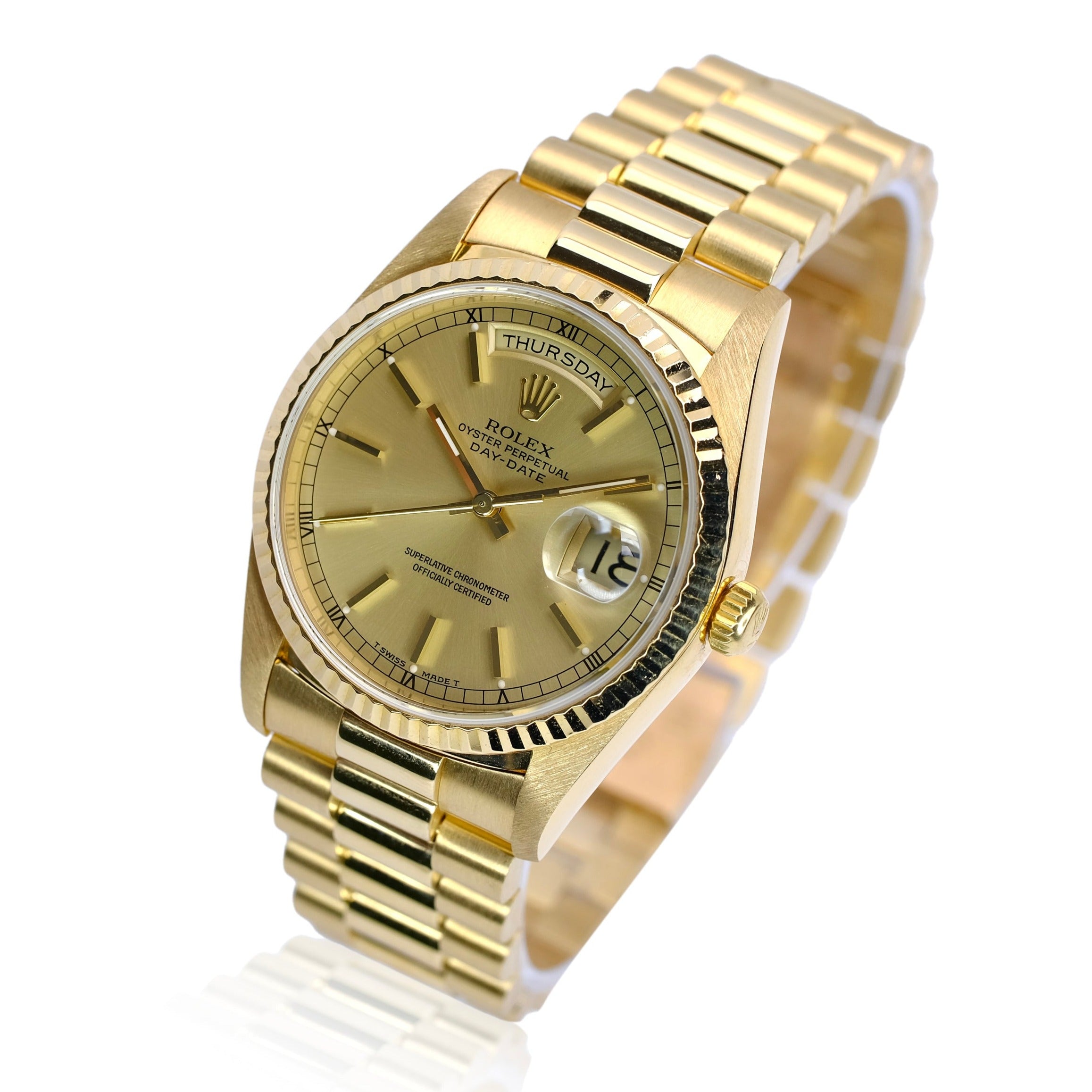 Rolex Day-Date Champagne Index Dial President 18238 - Luxuriant Concierge