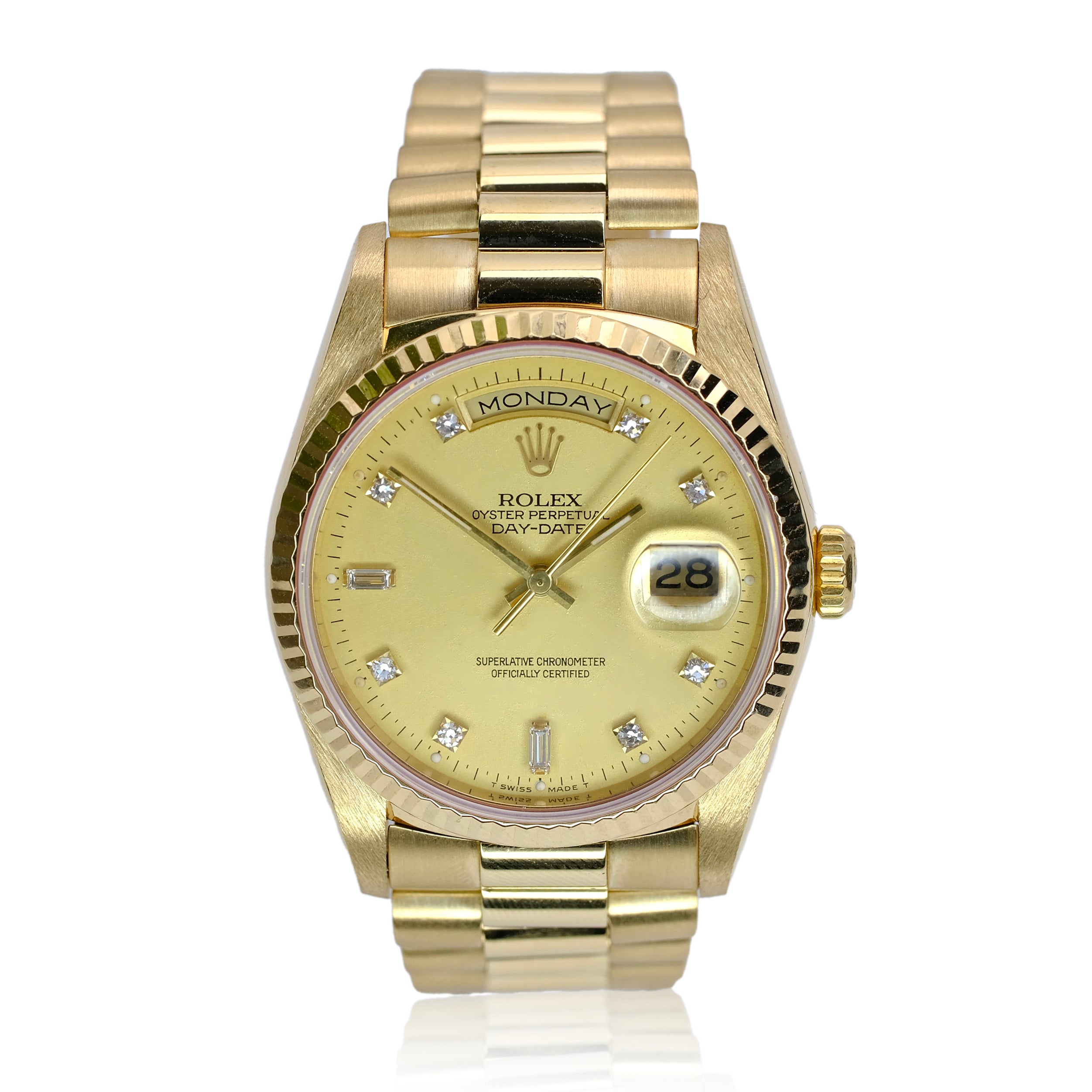 Rolex Day-Date Champagne Diamond President YR-1994 18348 - Luxuriant Concierge