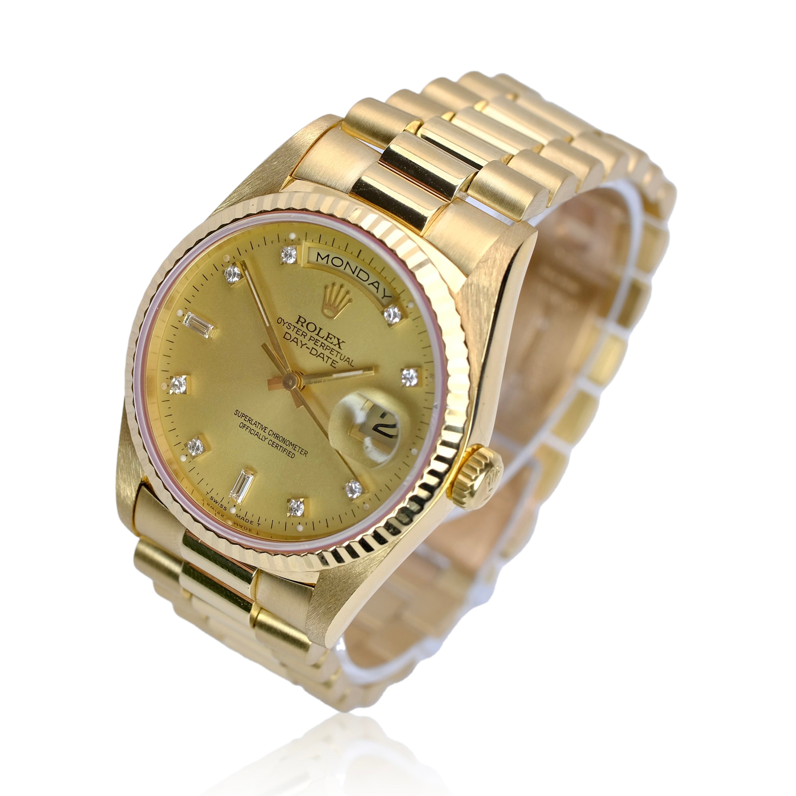 Rolex Day-Date Champagne Diamond President YR-1994 18348 - Luxuriant Concierge