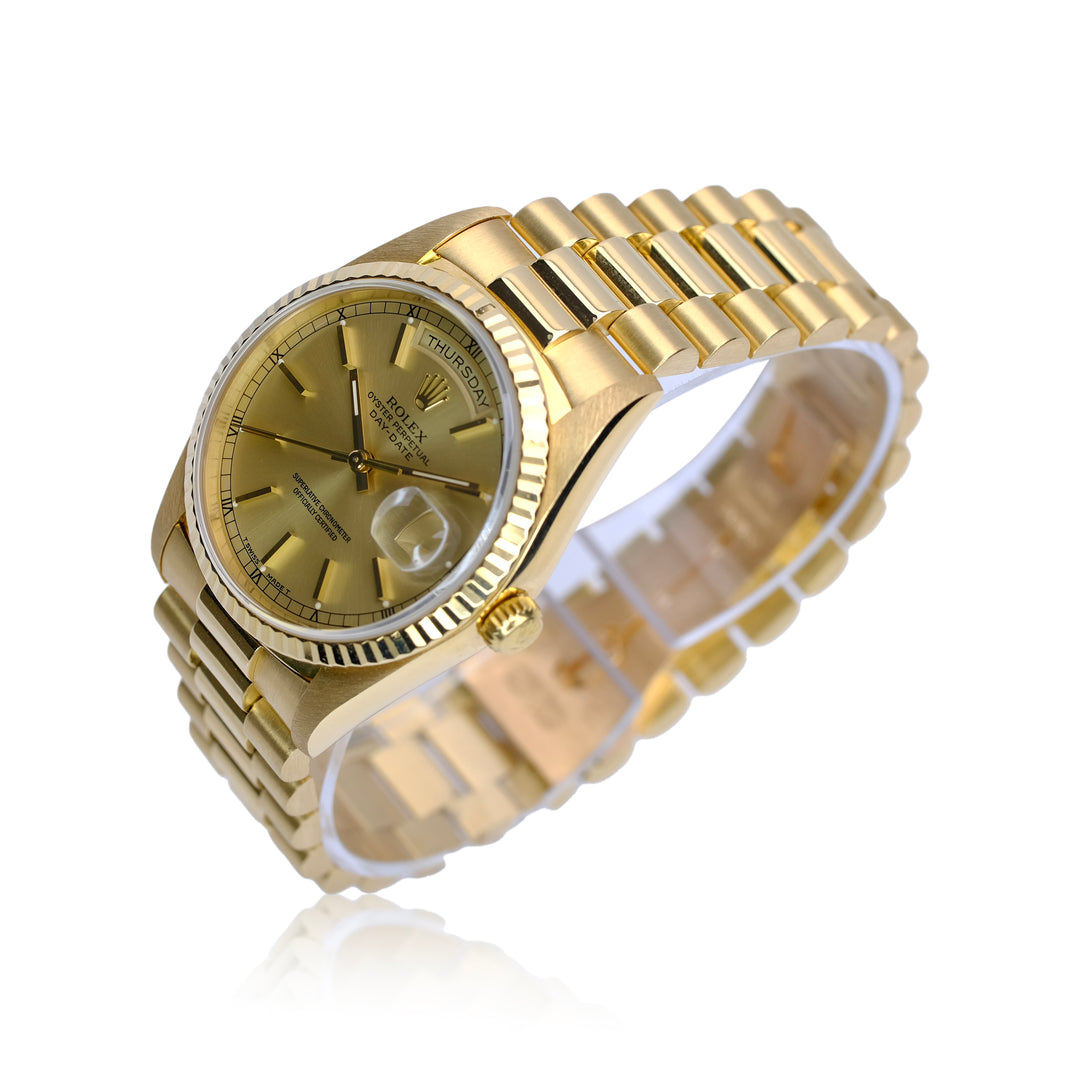 Rolex Day-Date Champagne Index Dial President 18238 - Luxuriant Concierge