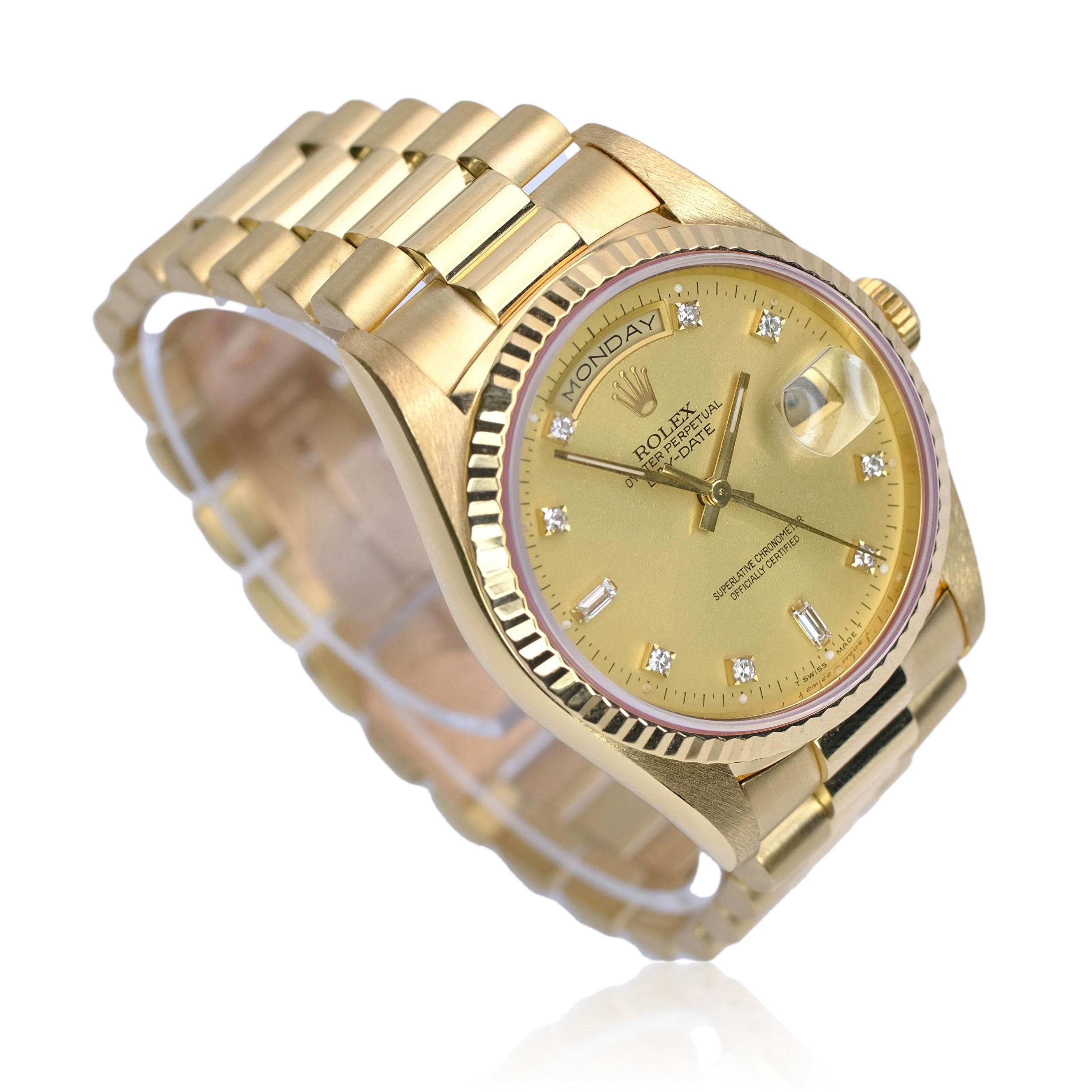 Rolex Day-Date Champagne Diamond President YR-1994 18348 - Luxuriant Concierge