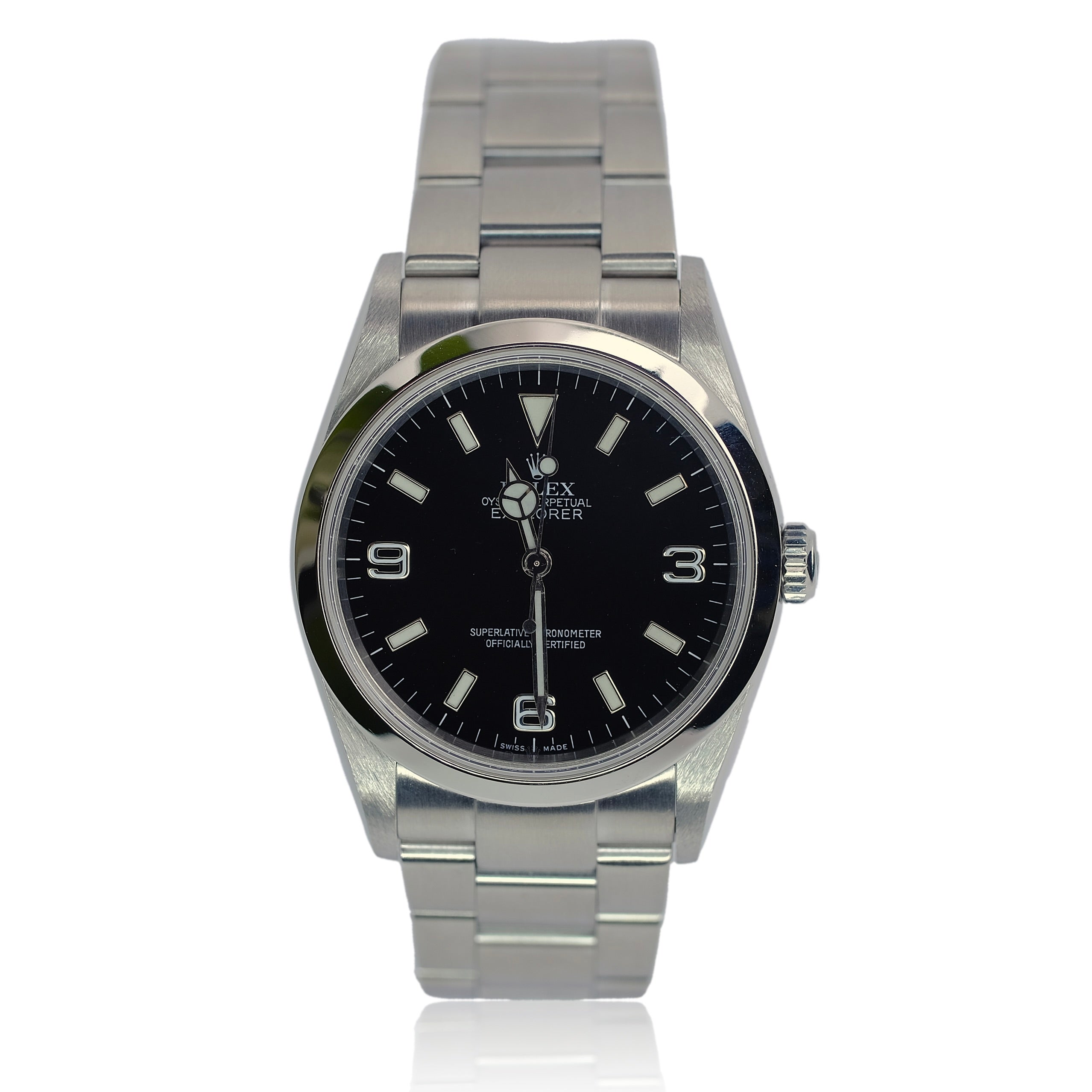 Rolex Explorer Black Dial Oyster Band Watch 114270 YR-2007 - Luxuriant Concierge