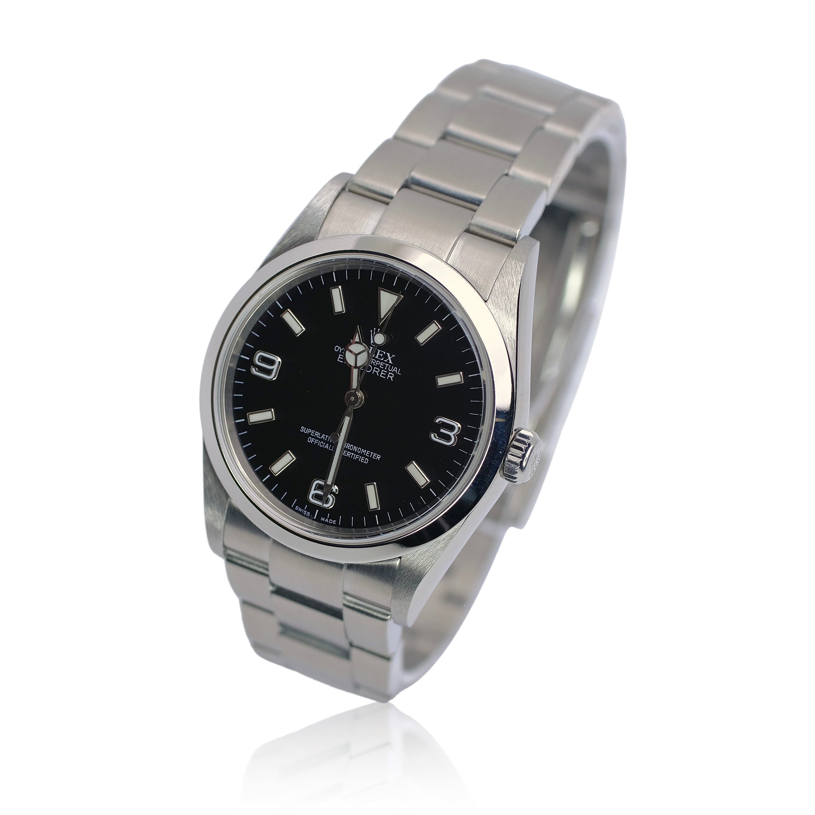 Rolex Explorer Black Dial Oyster Band Watch 114270 YR-2005 - Luxuriant Concierge