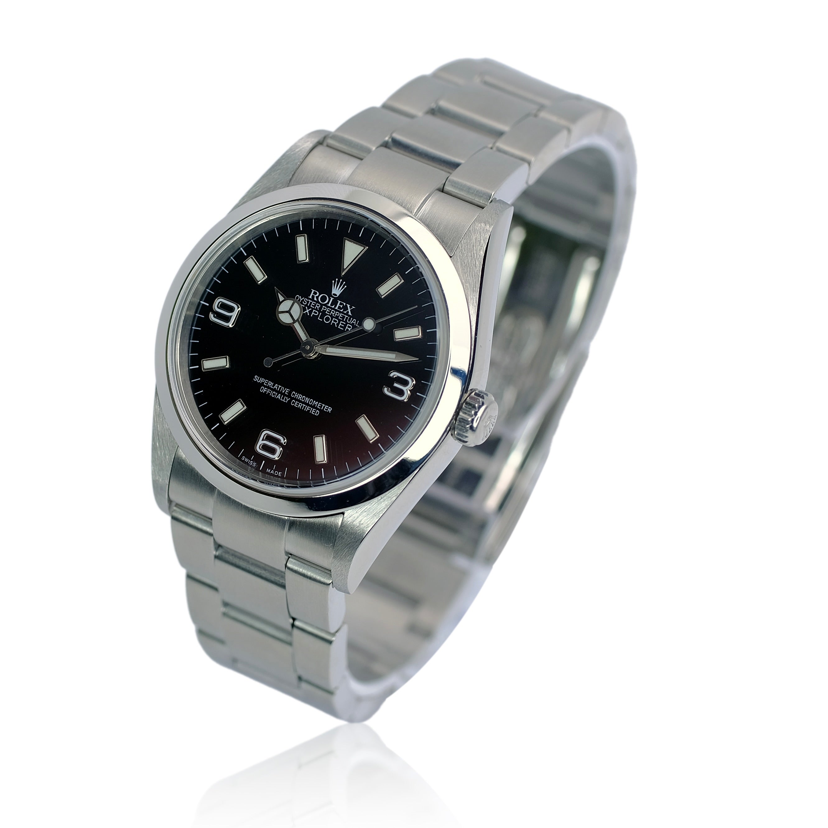 Rolex Explorer Black Dial Oyster Band Watch 114270 YR-2005 - Luxuriant Concierge