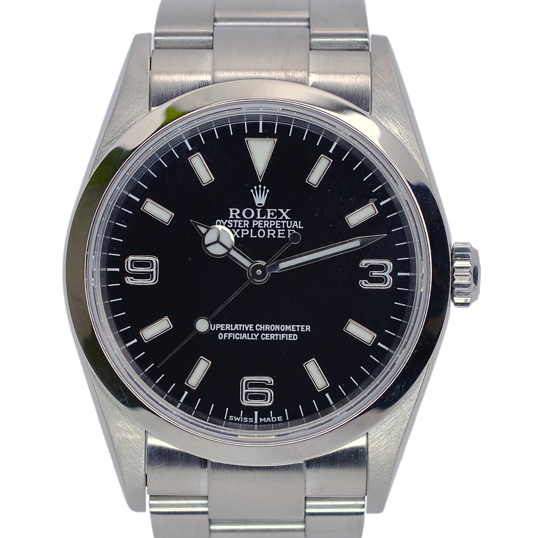 Rolex Explorer Black Dial Oyster Band Watch 114270 YR-2001 BOX & PAPER - Luxuriant Concierge