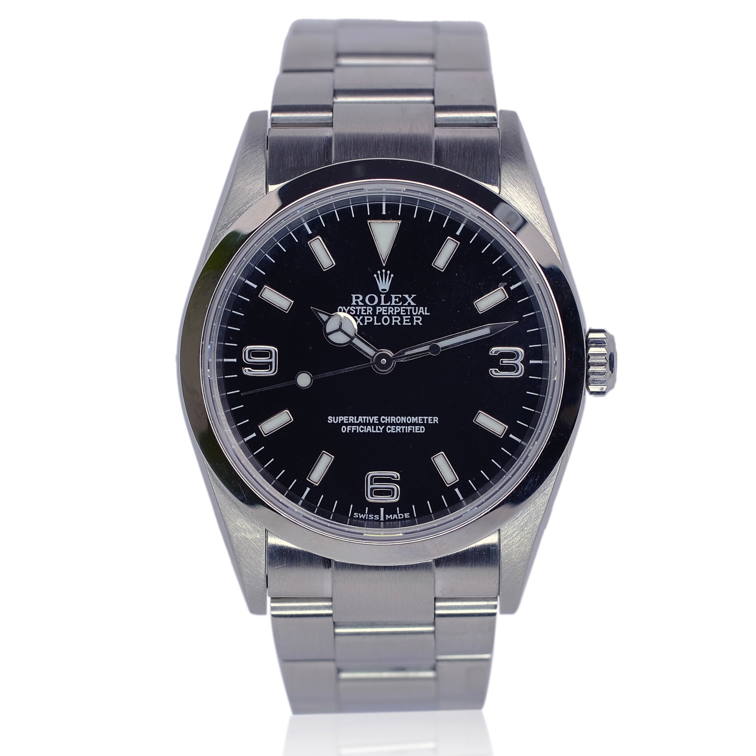 Rolex Explorer Black Dial Oyster Band Watch 114270 YR-2001 BOX & PAPER - Luxuriant Concierge