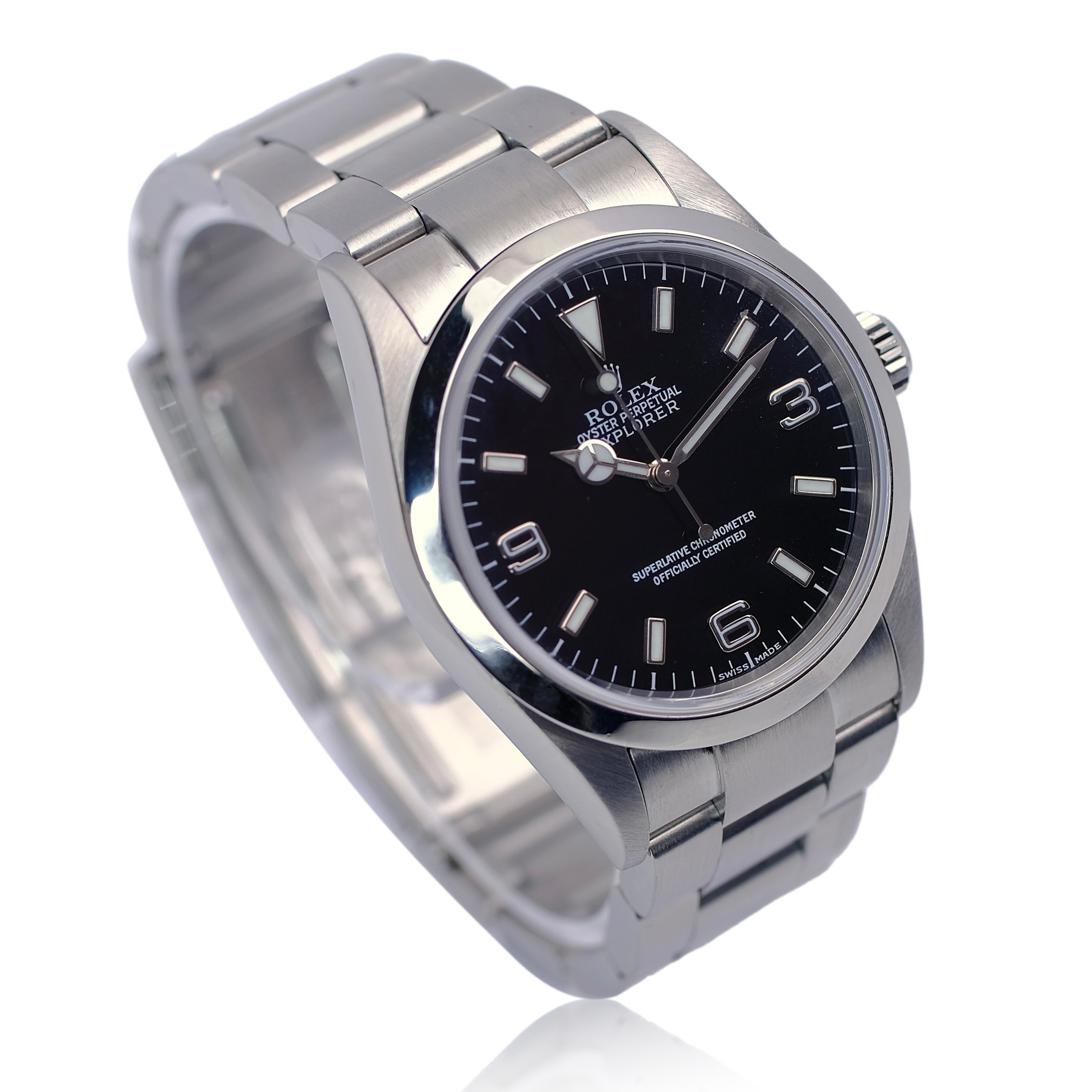 Rolex Explorer Black Dial Oyster Band Watch 114270 YR-2001 BOX & PAPER - Luxuriant Concierge