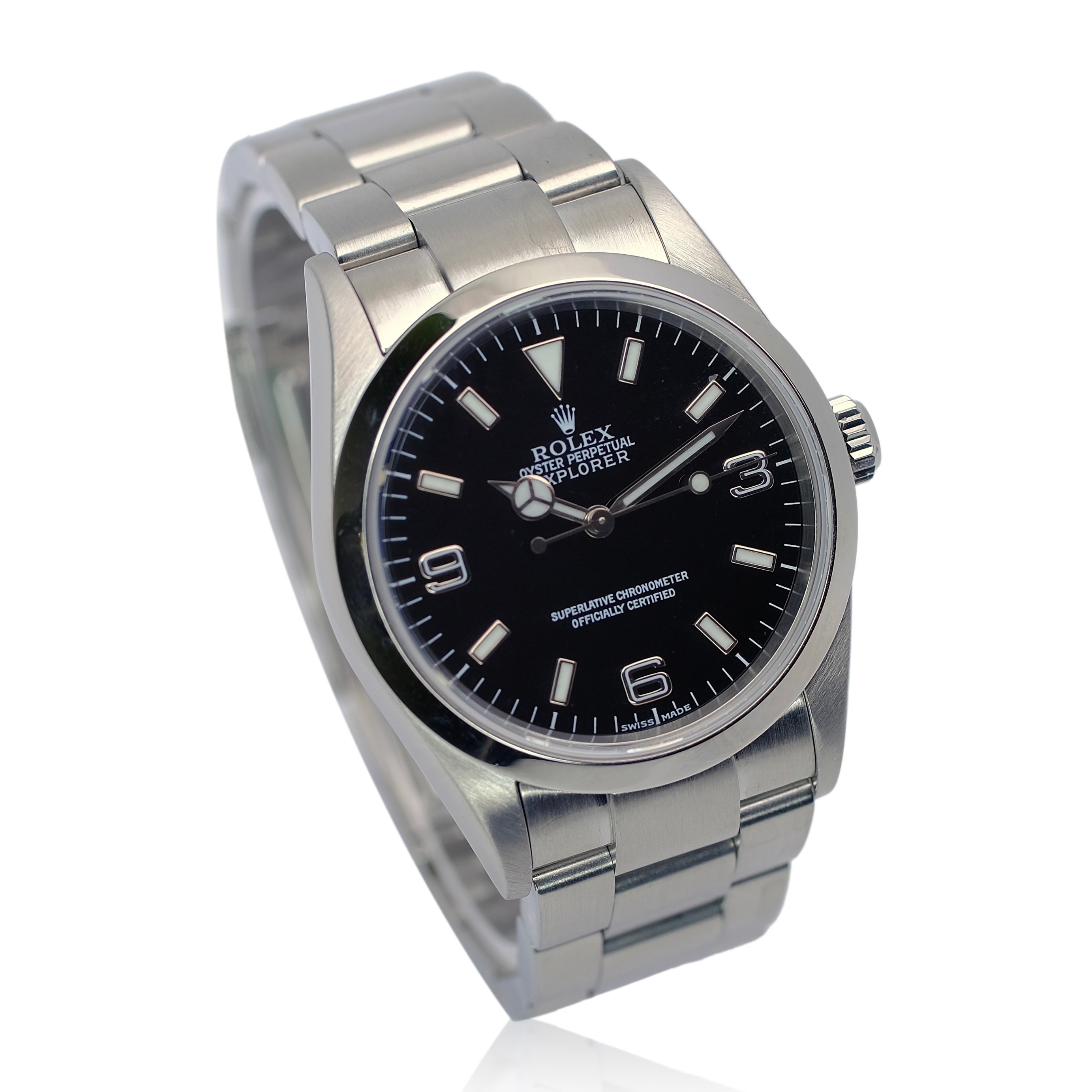 Rolex Explorer Black Dial Oyster Band Watch 114270 YR-2001 BOX & PAPER - Luxuriant Concierge