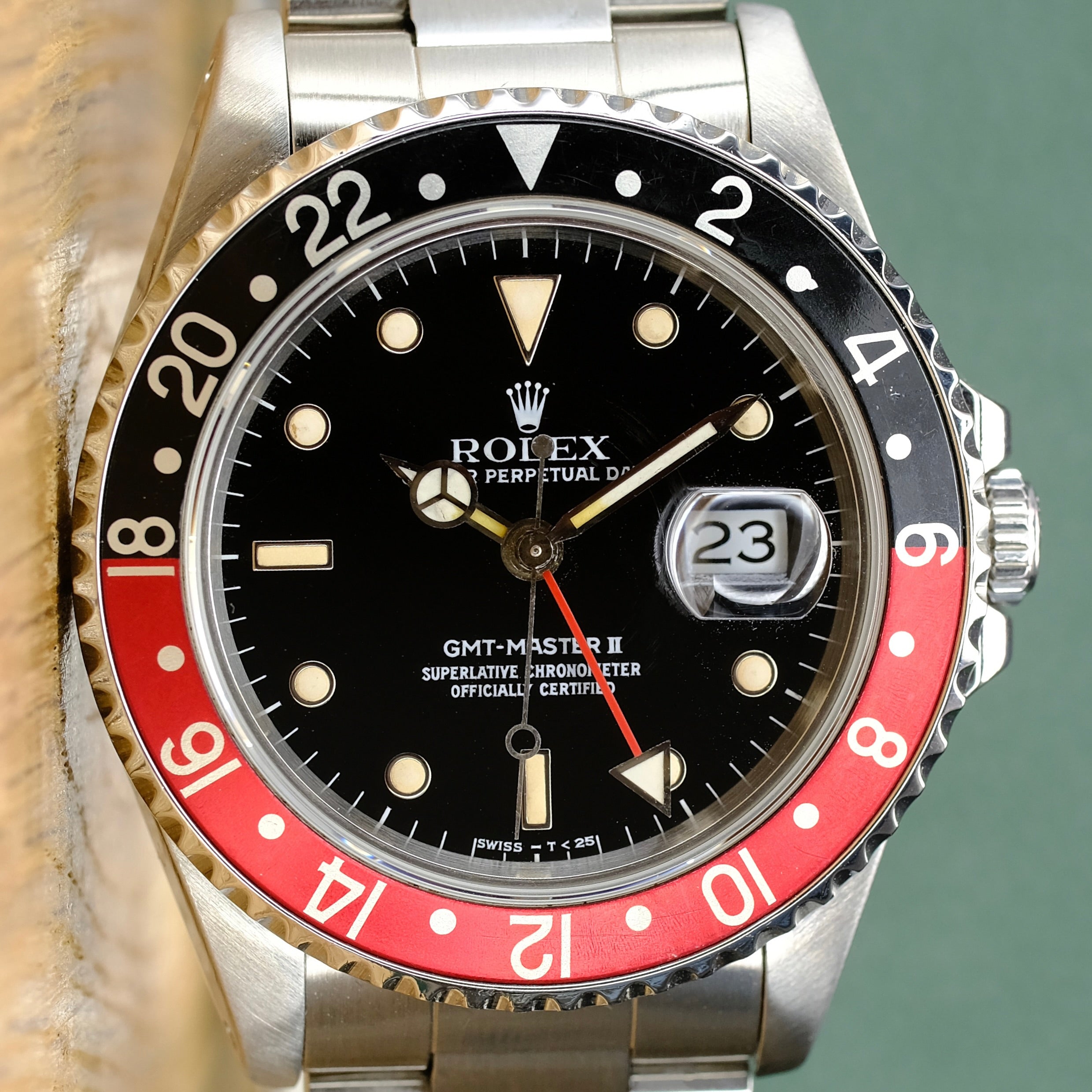 Rolex GMT-Master II Black Dial "COKE" Oyster Band 16710 - Luxuriant Concierge