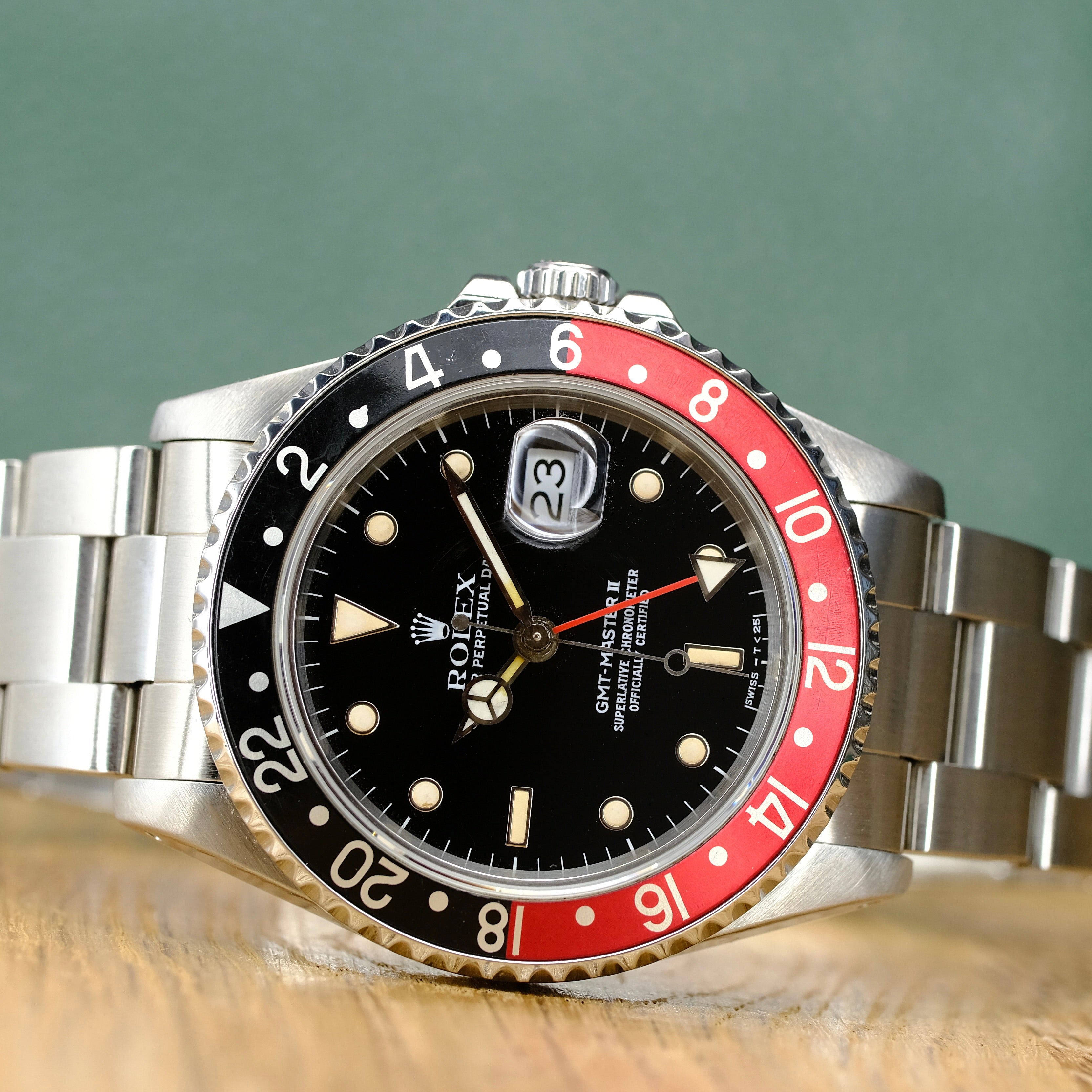 Rolex GMT-Master II Black Dial "COKE" Oyster Band 16710 - Luxuriant Concierge