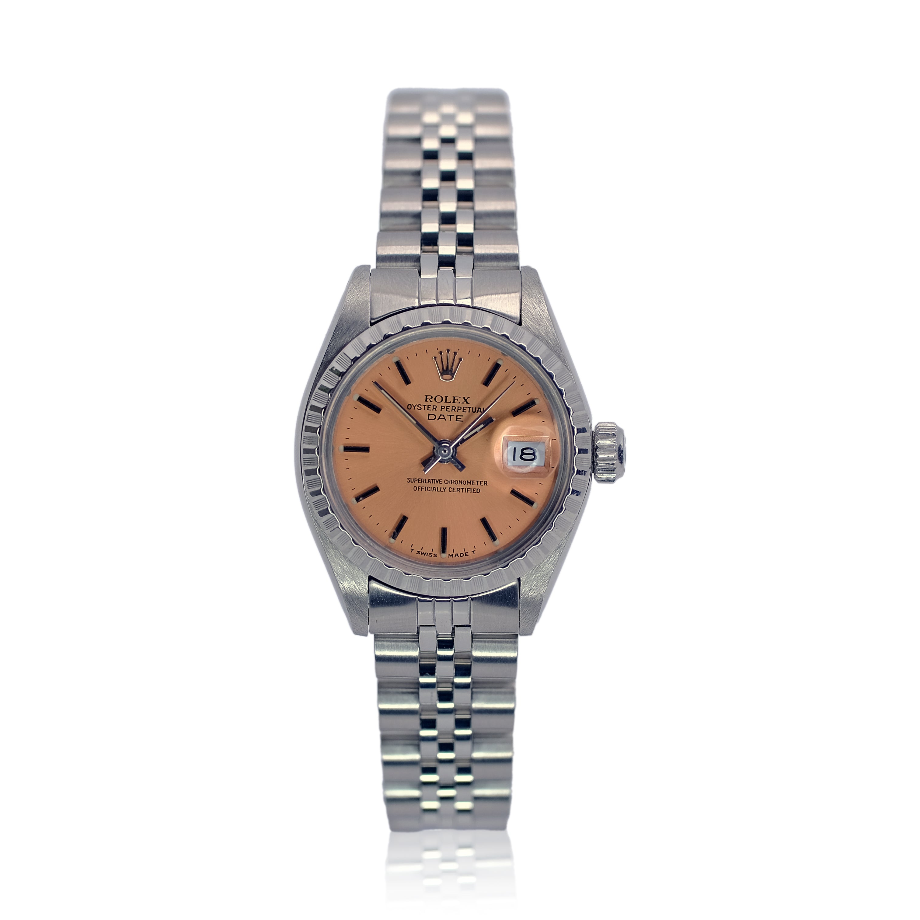 ROLEX OYSTER PERPETUAL DATE SALMON INDEX JUBILEE - Luxuriant Concierge