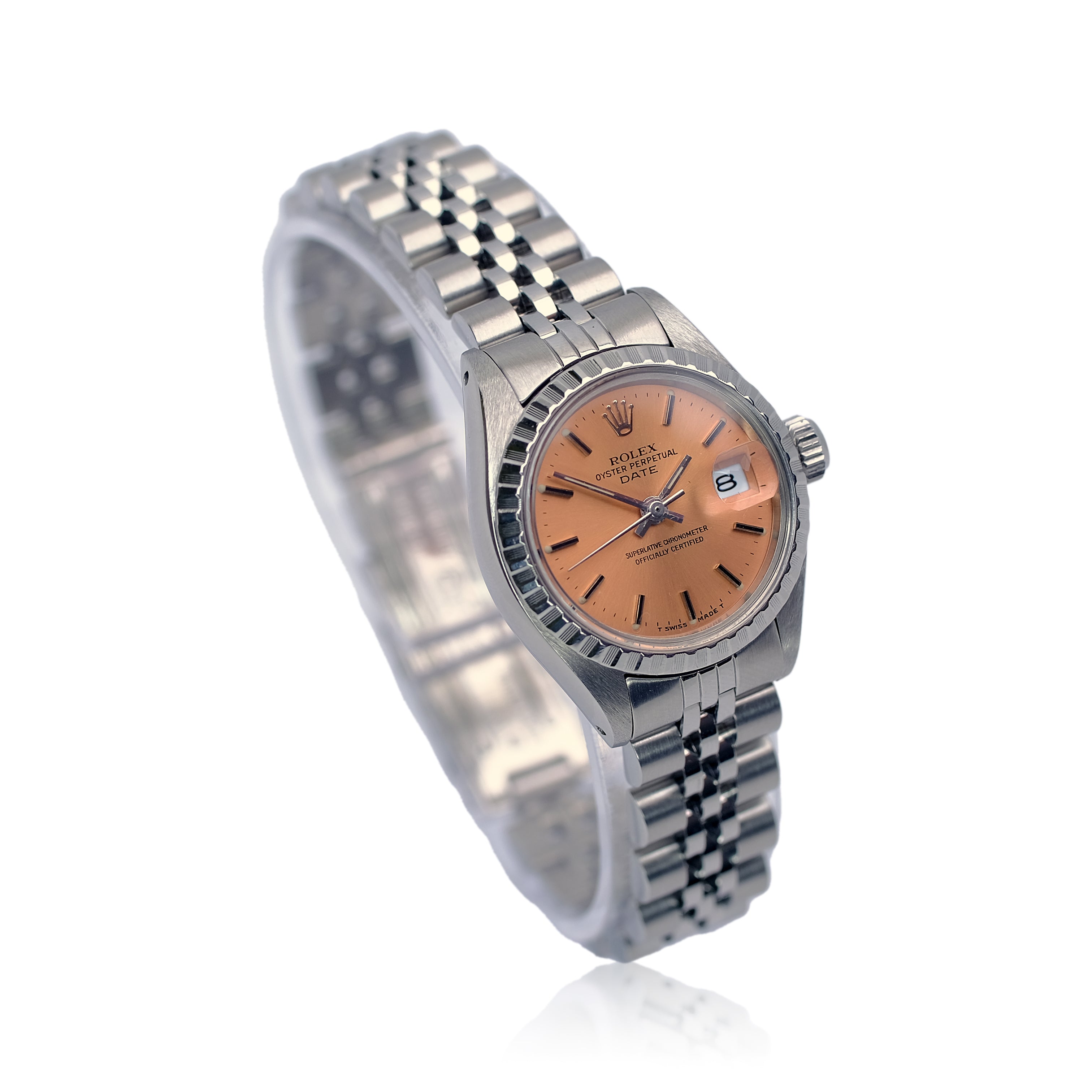 ROLEX OYSTER PERPETUAL DATE SALMON INDEX JUBILEE - Luxuriant Concierge