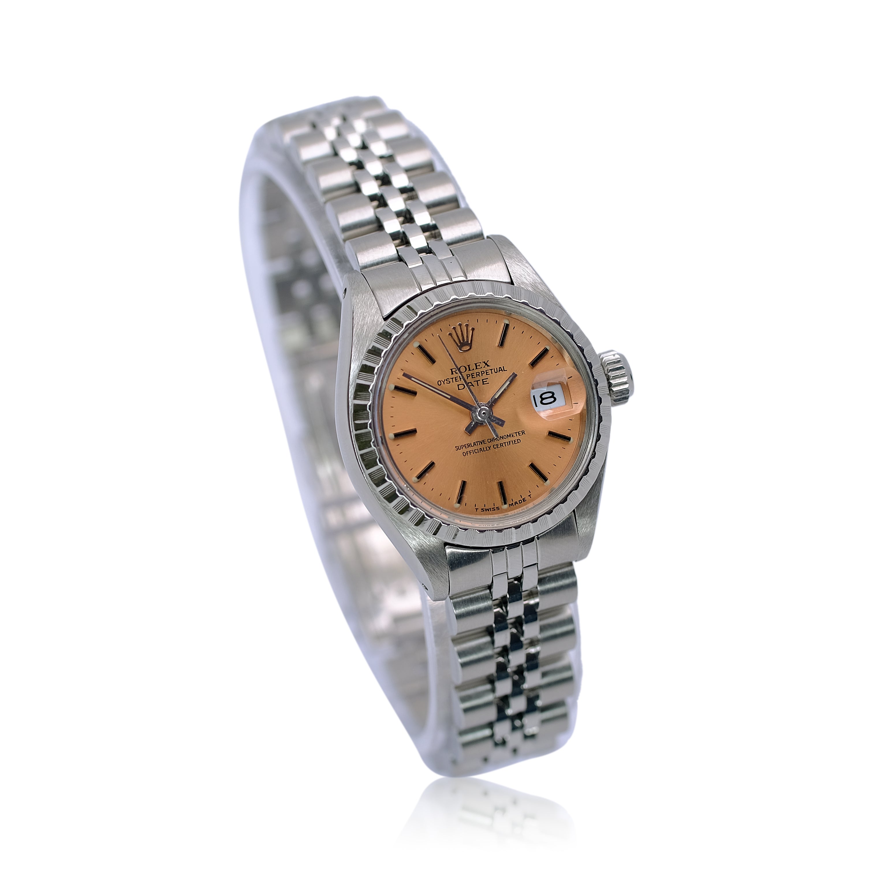 ROLEX OYSTER PERPETUAL DATE SALMON INDEX JUBILEE - Luxuriant Concierge